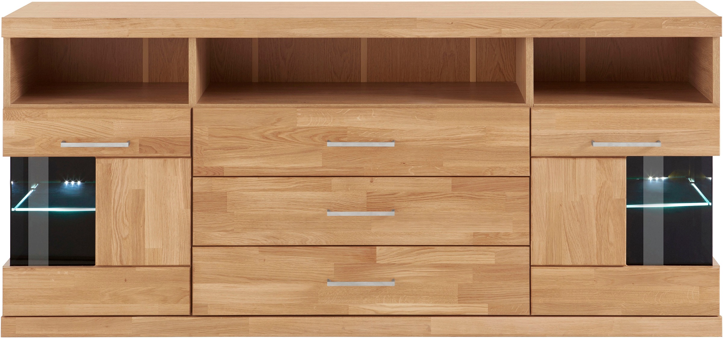 Thumbnail - Home affaire Sideboard "Ribe,180cm breit, Fronten Massivholz,7 Fächer,Böden versetzbar", Korpus Holzwerkstoff,Türen mit ...
