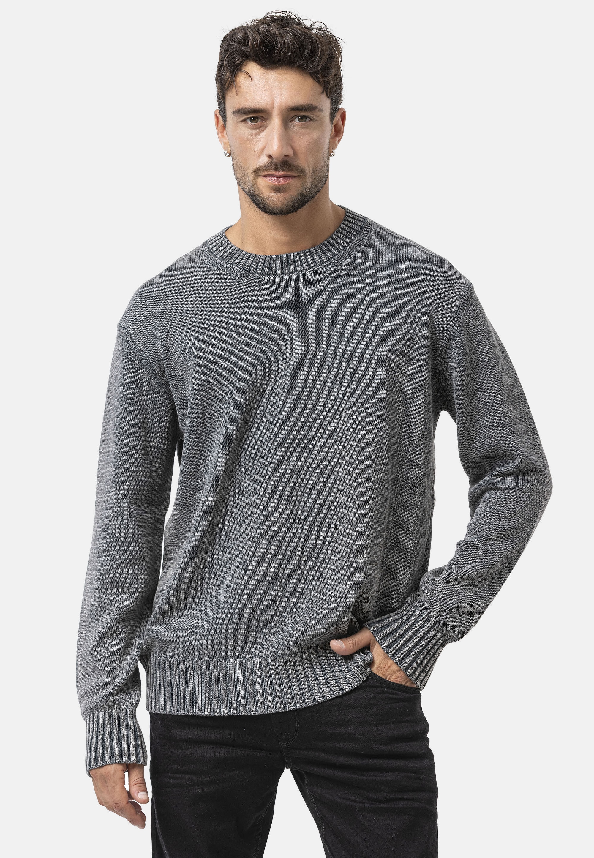 Cipo & Baxx Strickpullover "CP289" 1 Stk. strukturiertes Strickdesign günstig online kaufen
