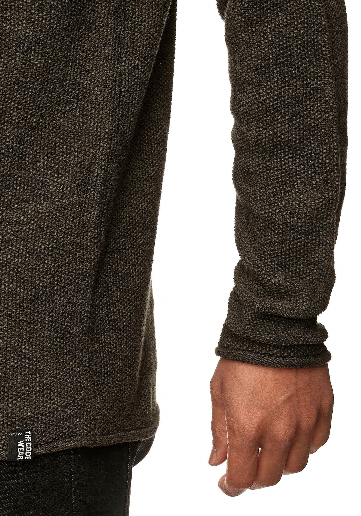 INDICODE Kristian Men's Crew Neck Sweater Army XL 3