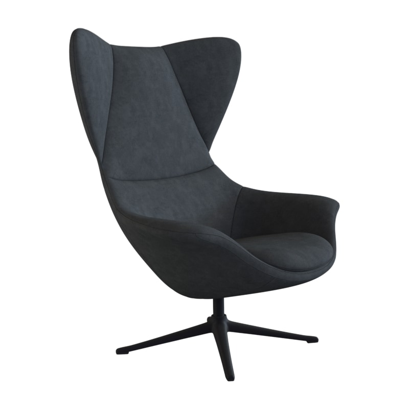 FLEXLUX Ohrensessel "Stilo Relaxsessel, TV-Sessel", Solitär, Stil-Ikone, drehbar, Fuß schwarz