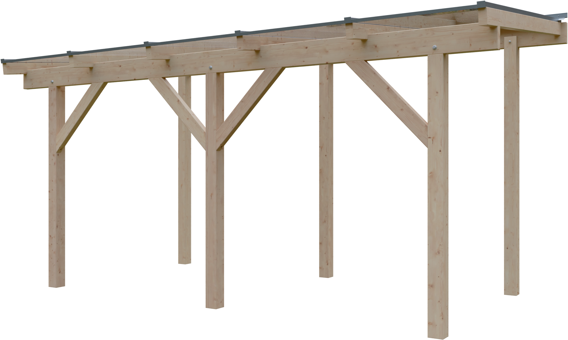 KONIFERA Terrassendach »Fulu«, Bausatz aus naturbel. Leimholz mit lichtdurchl. Polycarbonat-Pultdach