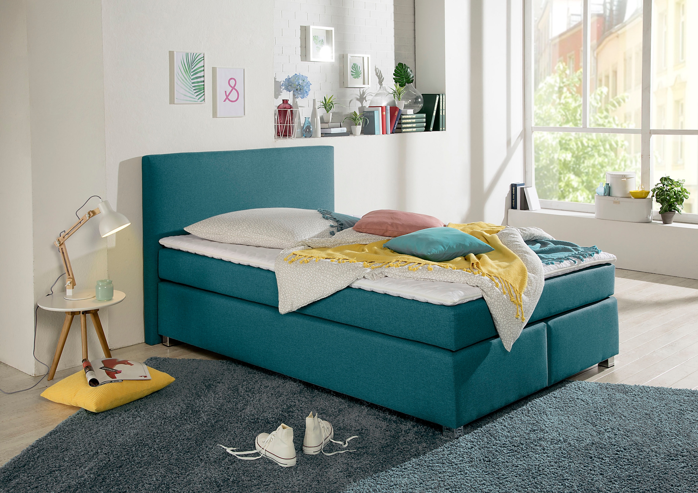 Home affaire Boxspringbett "Eliana" inkl. Topper, in 4 Breiten, 3 Matratzenarten und 2 Härtegraden