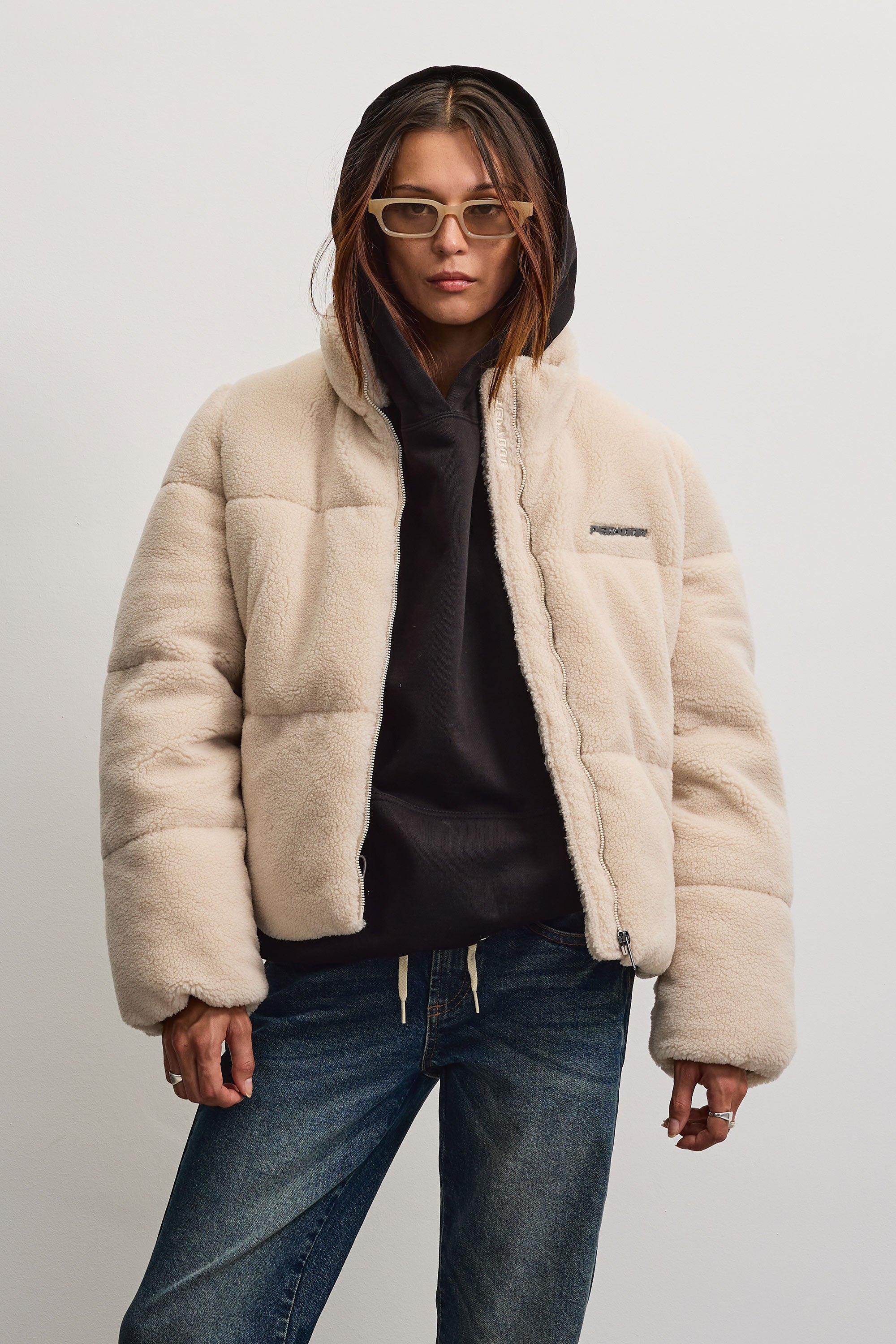 PEGADOR Steppjacke »GEORGIA TEDDY PUFFER JACKET« Kunstfaser, regular fit