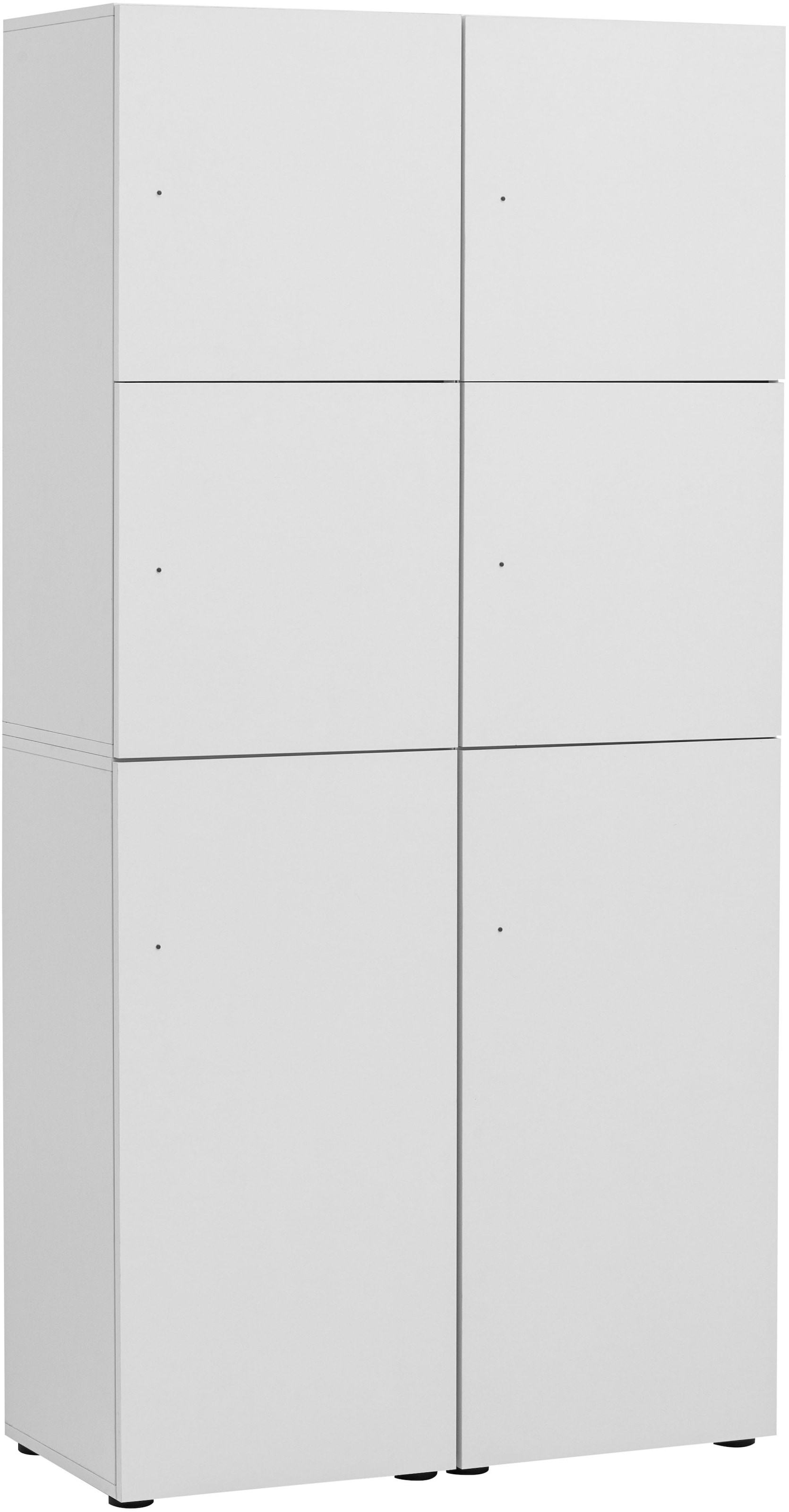 Schildmeyer Garderoben-Set »Locked Spind Schrank Set mit 4 Spinden«, (4 St.), 2x Spind mit 1 Tür, 2 x Spind mit 2 Türen, Made in Germany