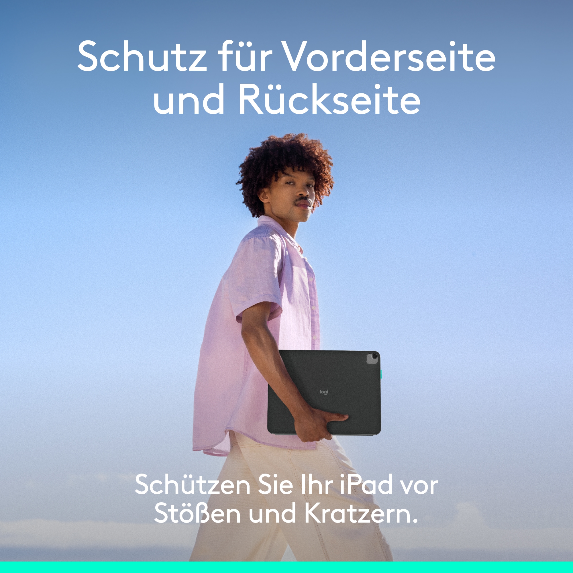 Logitech iPad-Tastatur »FLIP FOLIO - DEU - WESTMID-511 - IPAD PRO&AIR 13 INCH,PIZZA BOX«, Bluetooth-Tastatur