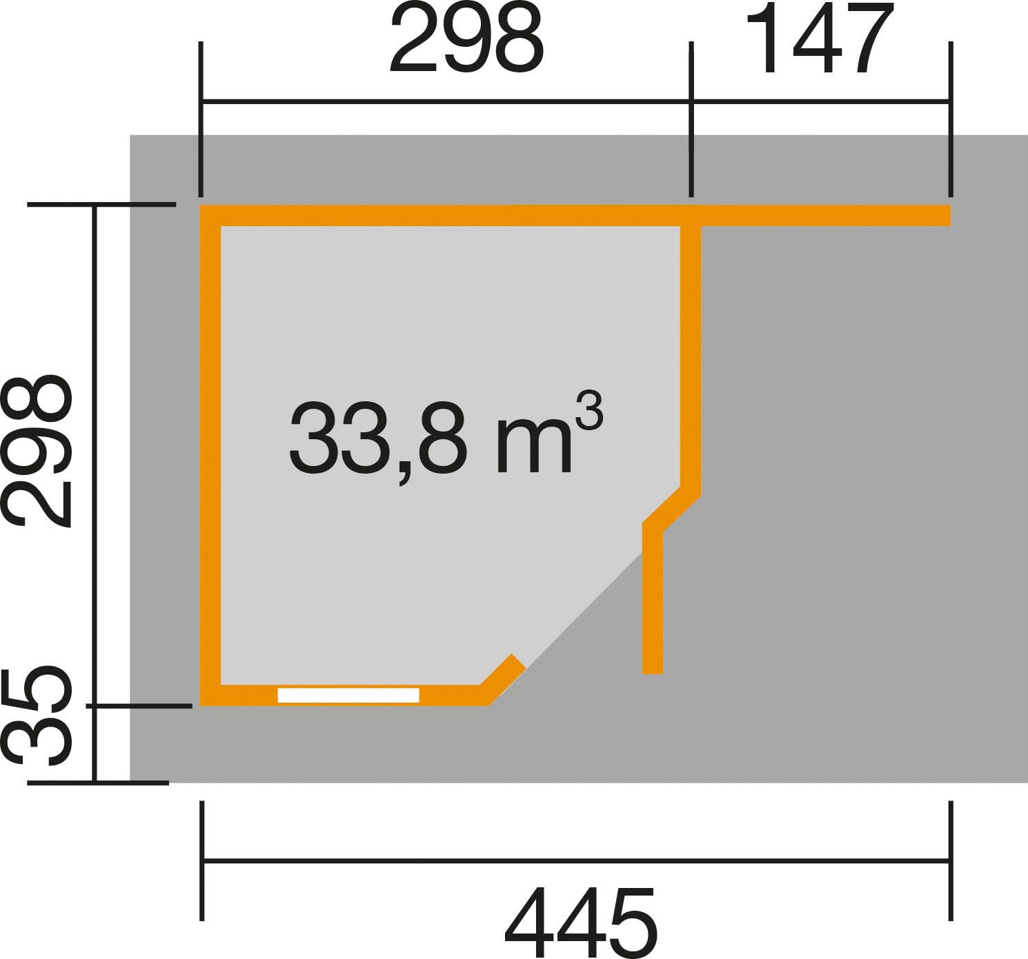 weka Gartenhaus »Designhaus 213 Plus«, (Set), mit Anbaudach und Rückwand