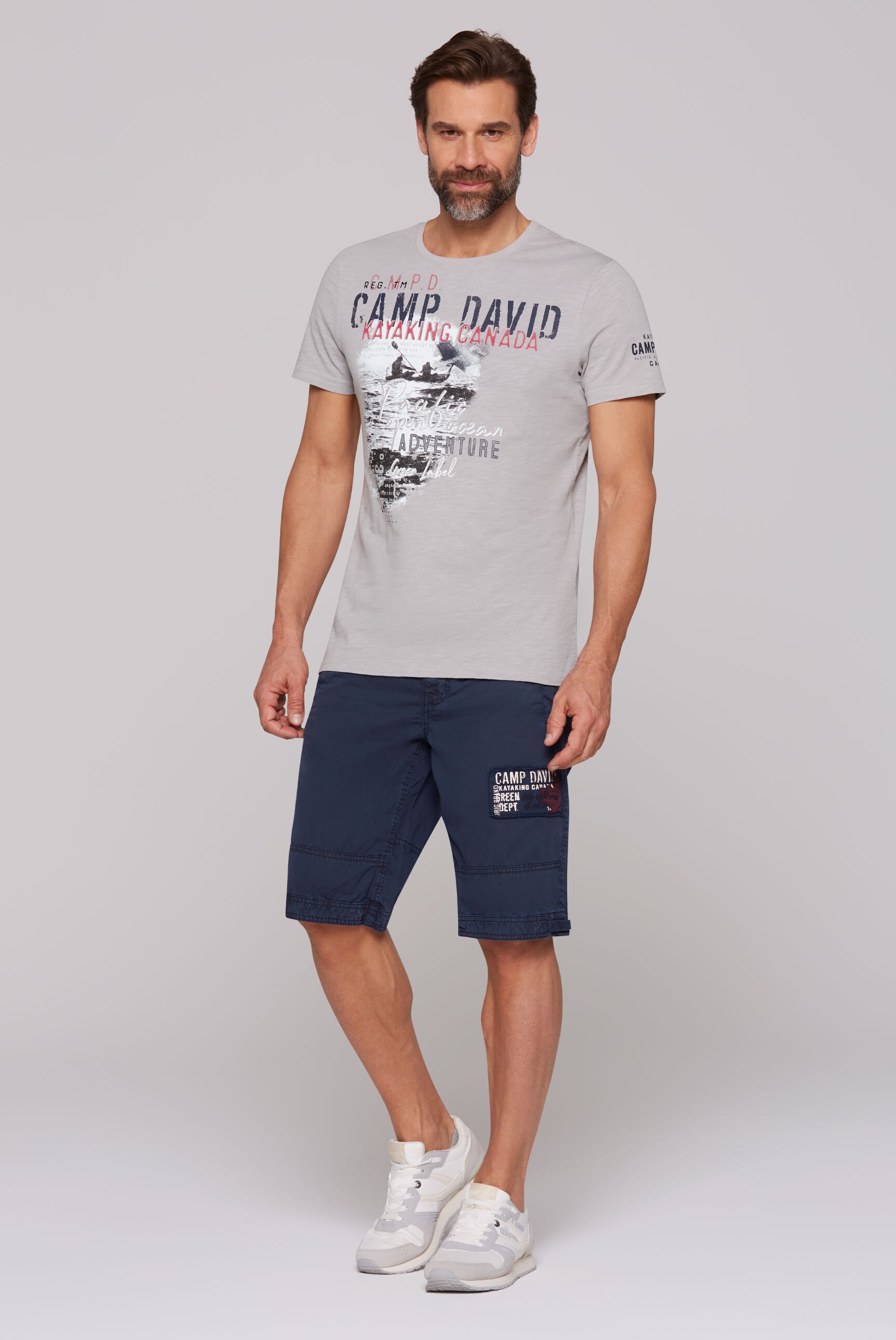 CAMP DAVID Shorts, mit Bindeband am Saum
