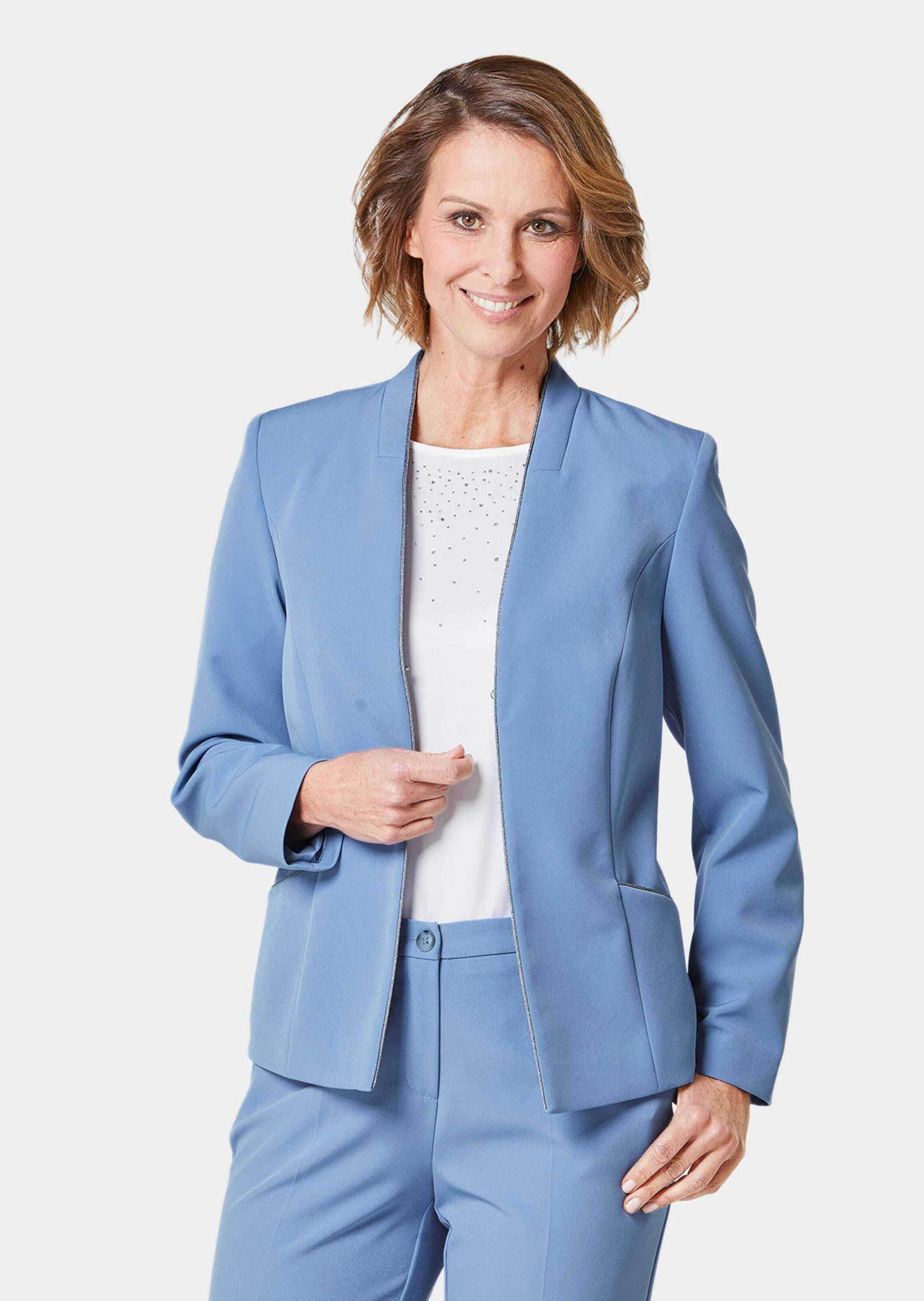 GOLDNER Jackenblazer »Blazer Blazer mit feinen Kontrastpaspeln«