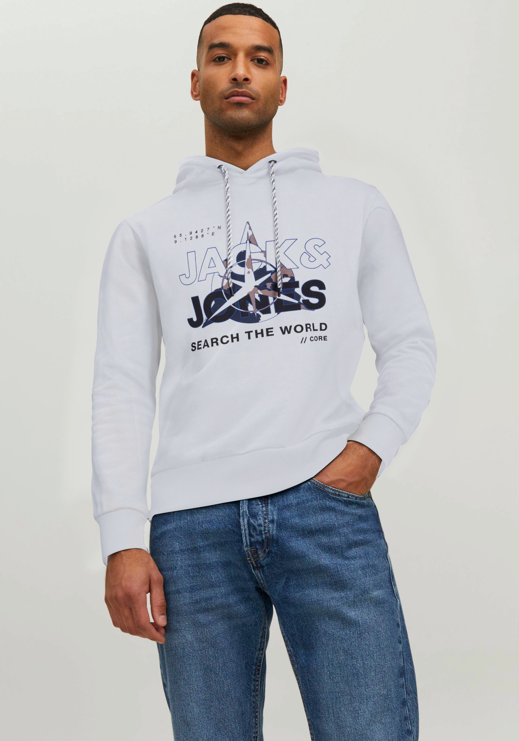 Jack & Jones Kapuzensweatshirt "JCOHUNT SWEAT HOOD LN" günstig online kaufen