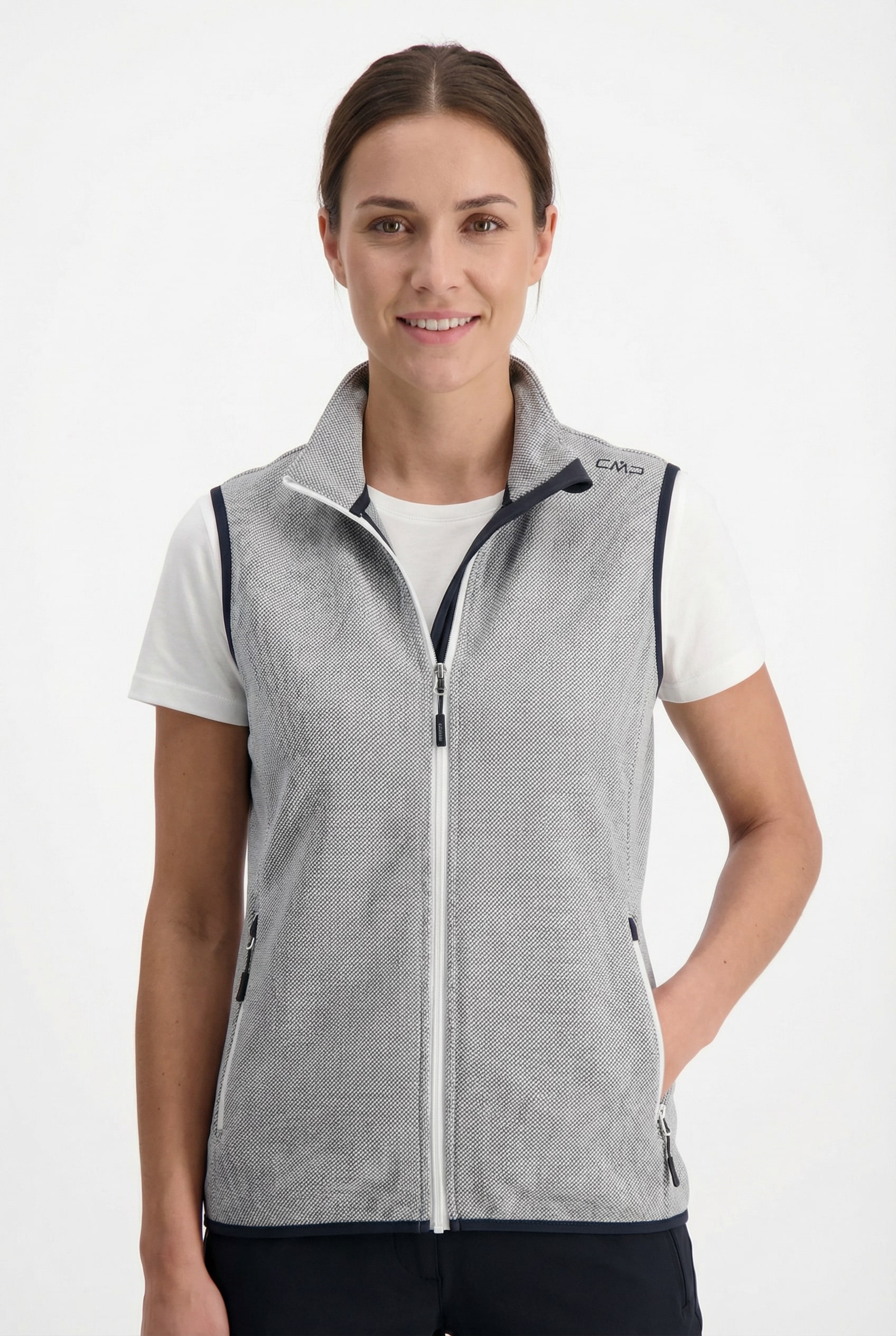 CMP Fleeceweste aus Polyester und Baumwolle, sportlicher Stil, leichtes Gewicht