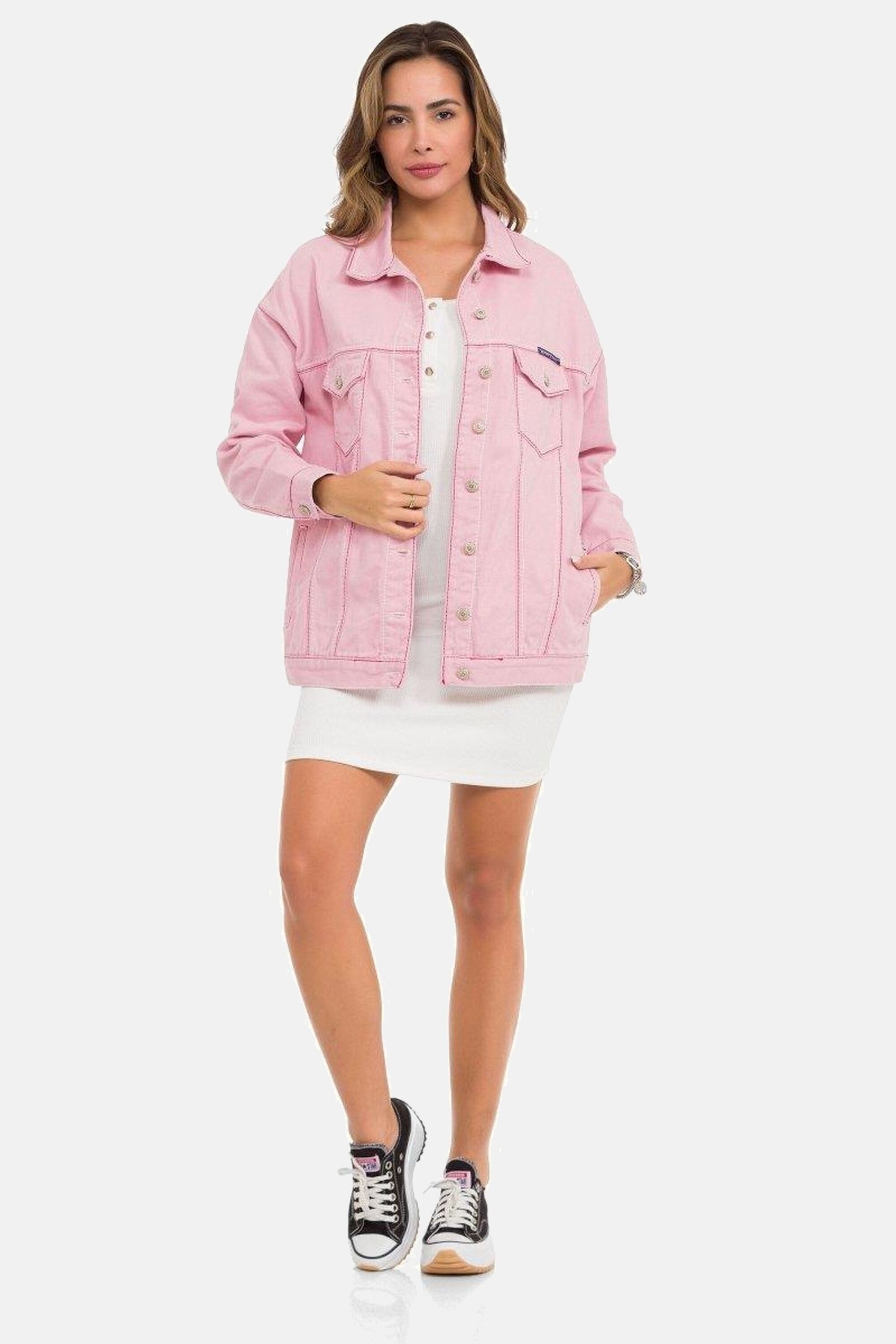 Cipo & Baxx Jeansjacke »Jeansjacke«, ohne Kapuze, Mit praktischen Brusttaschen, WJ212