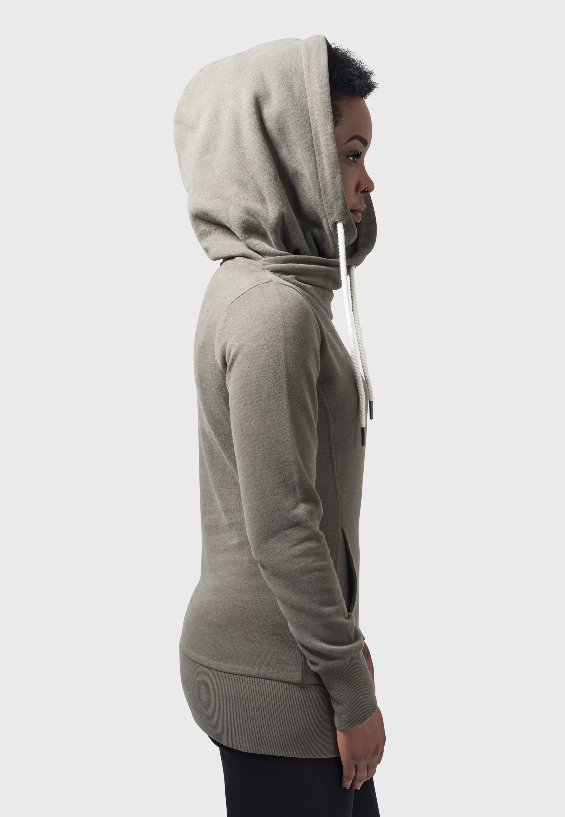 URBAN CLASSICS Kapuzenpullover »Urban Classics Damen Ladies Long Logopatch Hoody« 1 Stk.