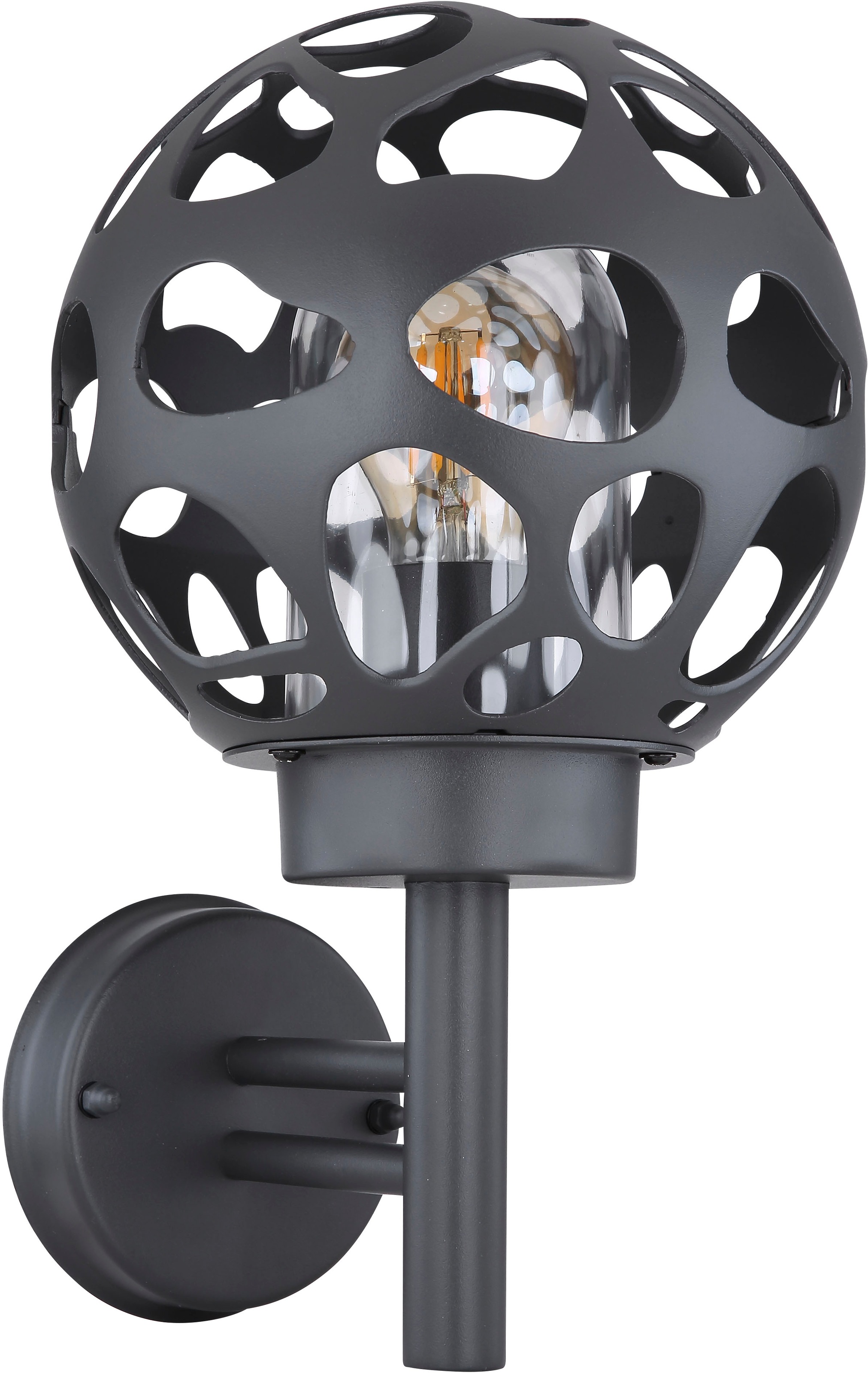 GLOBO LIGHTING Außen-Wandleuchte »HILARIO« E27 1 Stk. Außenleuchte Edelstahl anthrazit, wetterfest, IP44