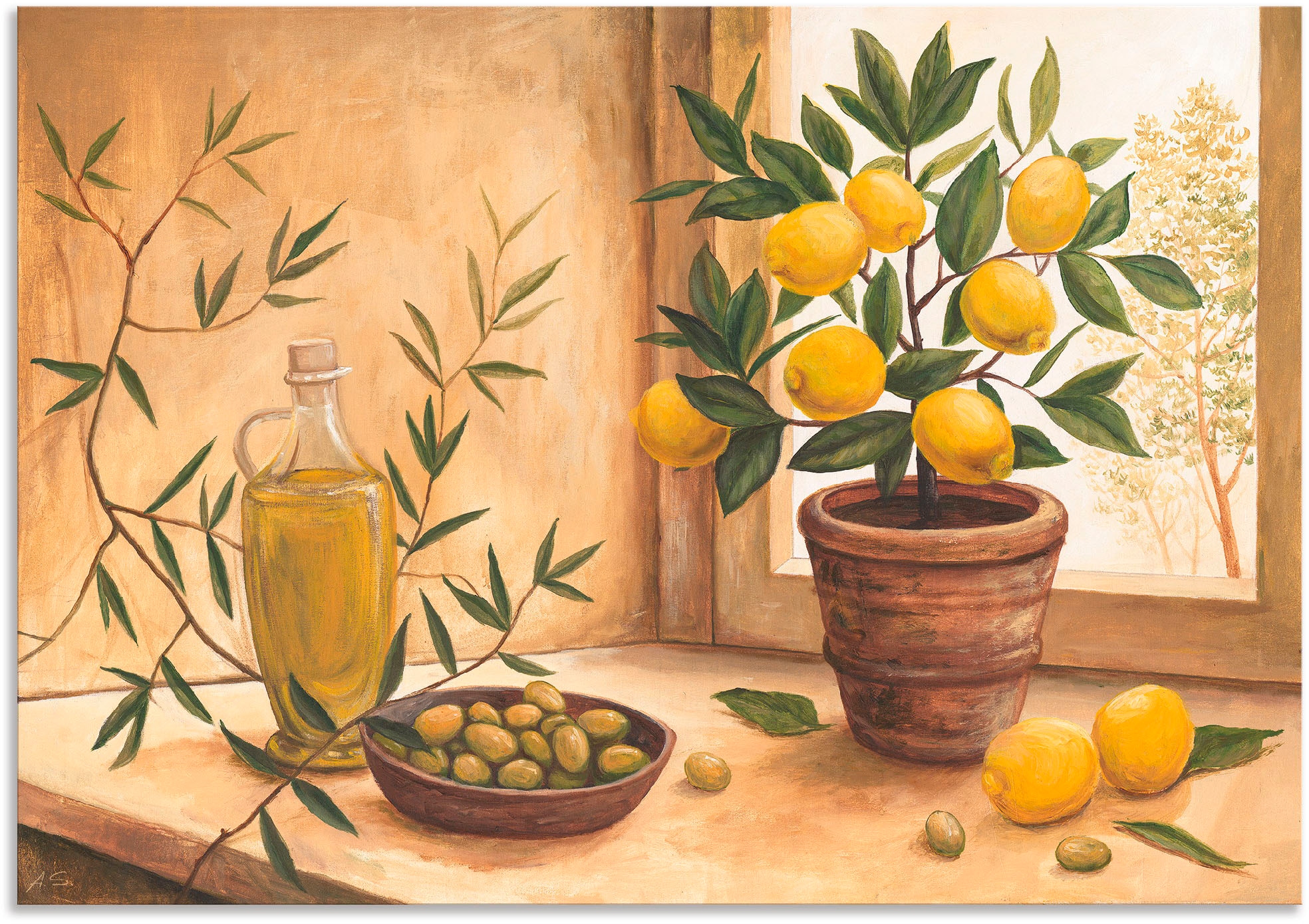 Artland Wandbild "Oliven und Zitronen" Arrangements 1 Stk. tlg. als Alubild günstig online kaufen
