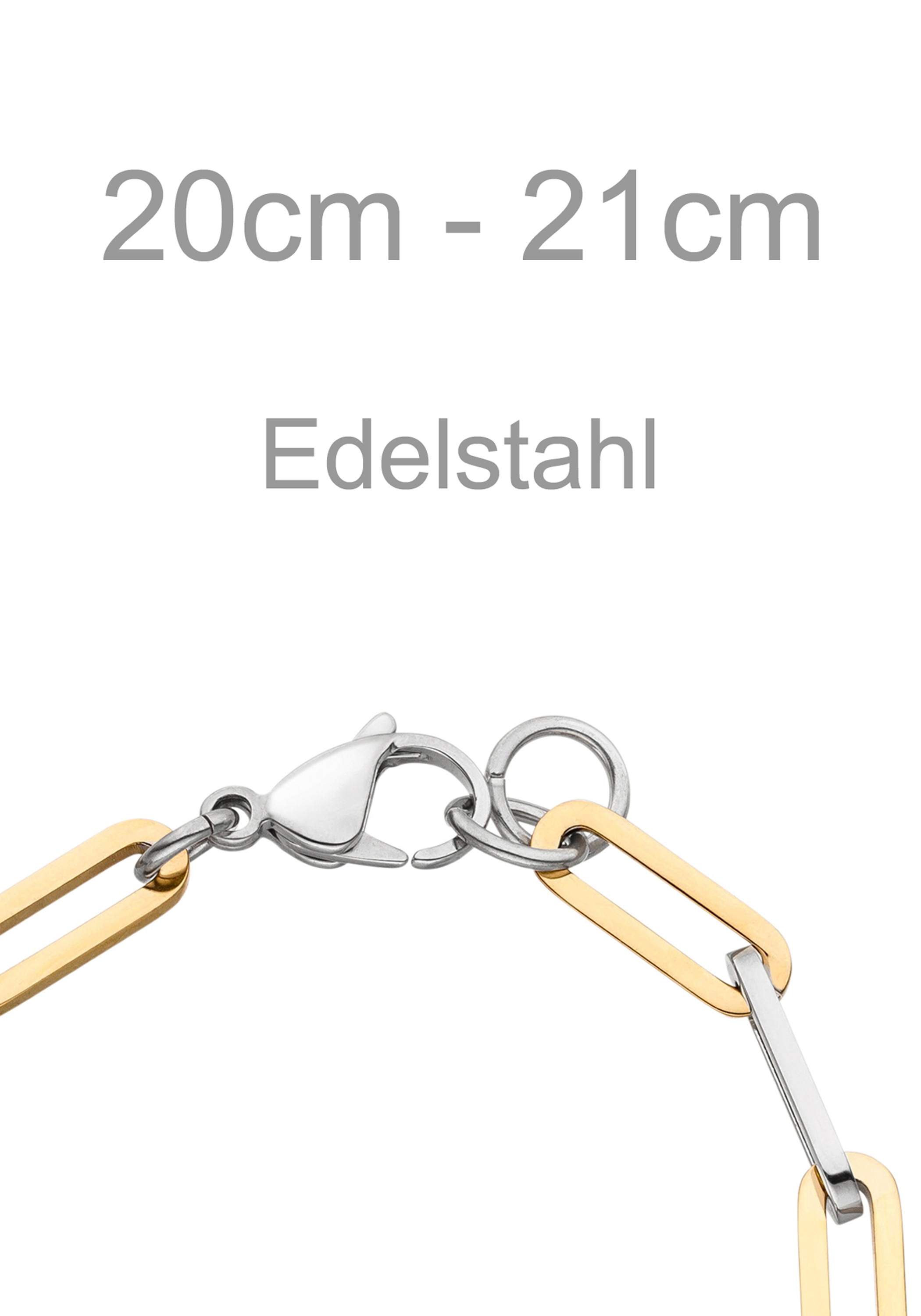 JOBO Armband Edelstahl bicolor beschichtet 22 cm