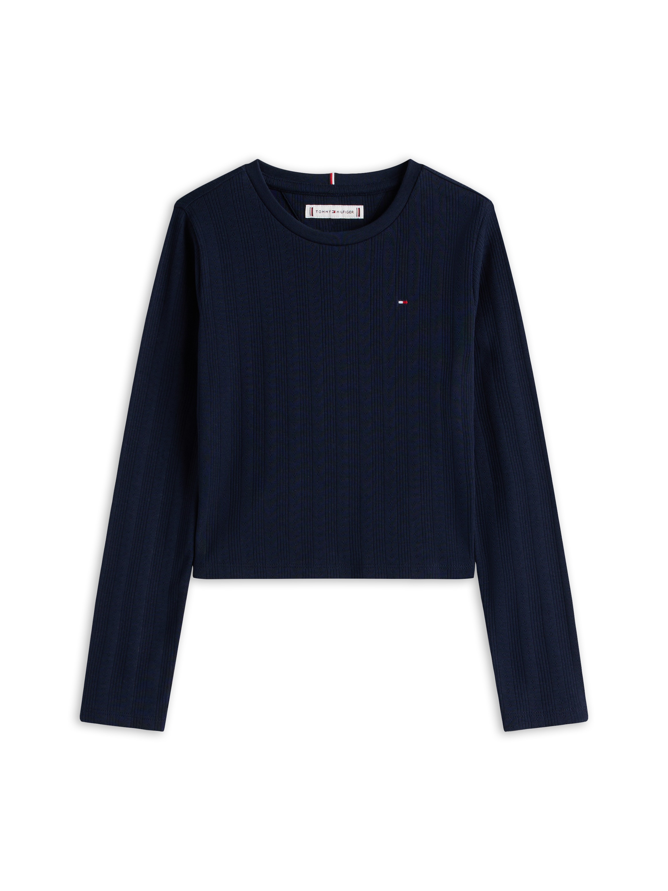Tommy Hilfiger Langarmshirt »POINTELLE TOP LS«, für Kinder bis 16 Jahre, mit Logo-Druck