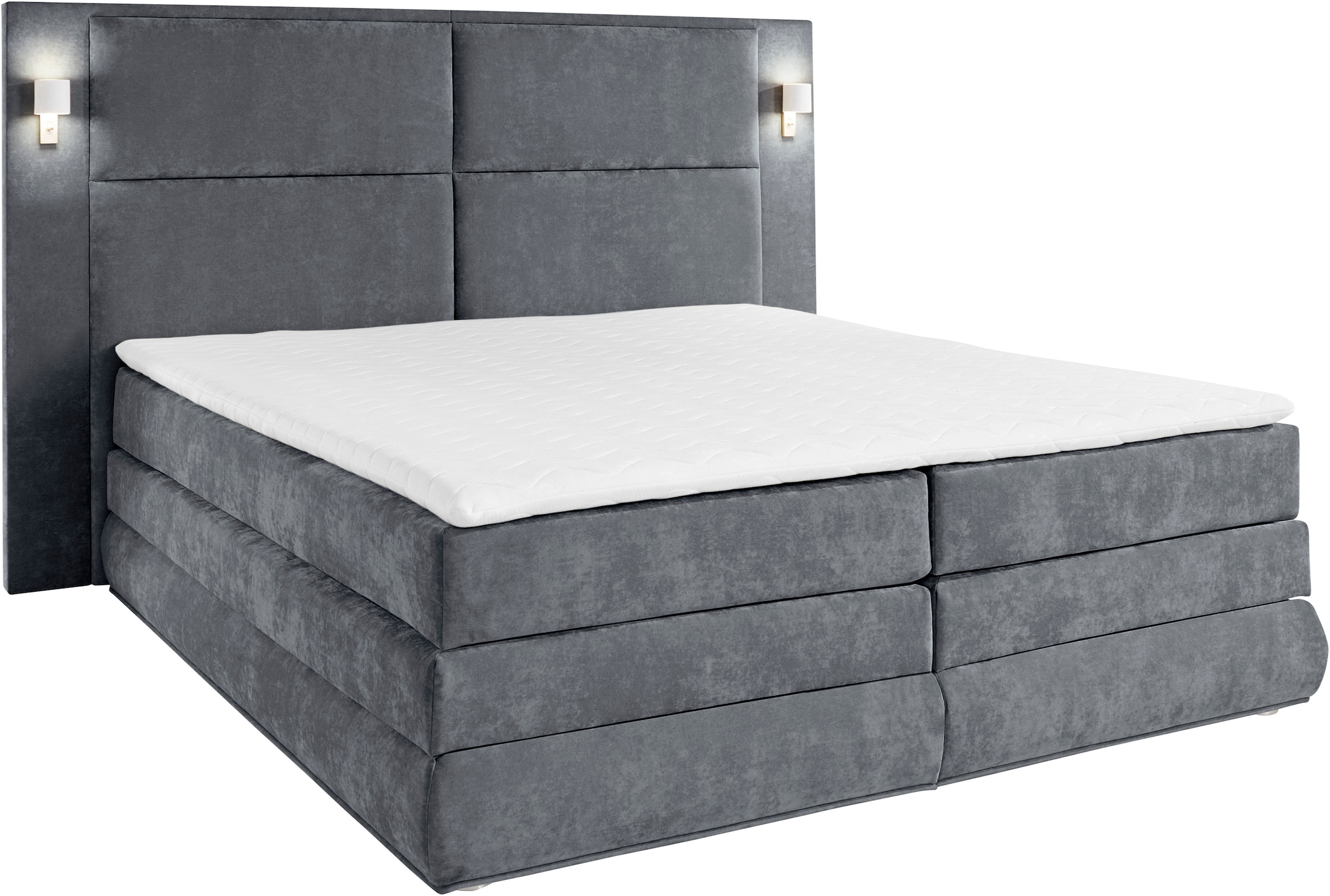 COLLECTION AB Boxspringbett Copenhagen, inklusive Bettkasten und Topper, wahlweise mit LED-Beleuchtung