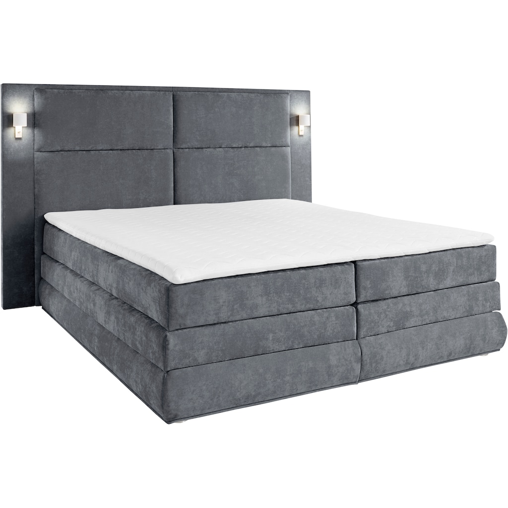 COLLECTION AB Boxspringbett Copenhagen, inklusive Bettkasten und Topper, wahlweise mit LED-Beleuchtung