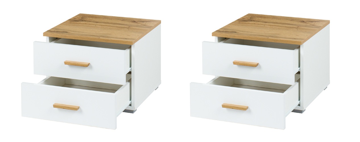 INOSIGN Nachttisch »Nachttische Fabella (2 Stücke), BxTxH 46,4x40,8x35 cm«, (Set, 2 Stücke), Nachttische (SET) mit 2 Schubladen