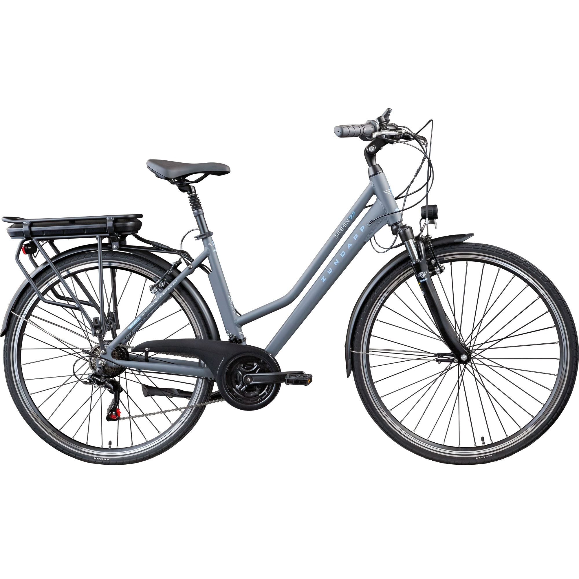 Zündapp "Green 7.7 Damen" 21 Gang Shimano Tourney Schaltwerk Kettenschaltung Heckmotor 250 W Pedelec, Elektrofahrrad für Damen
