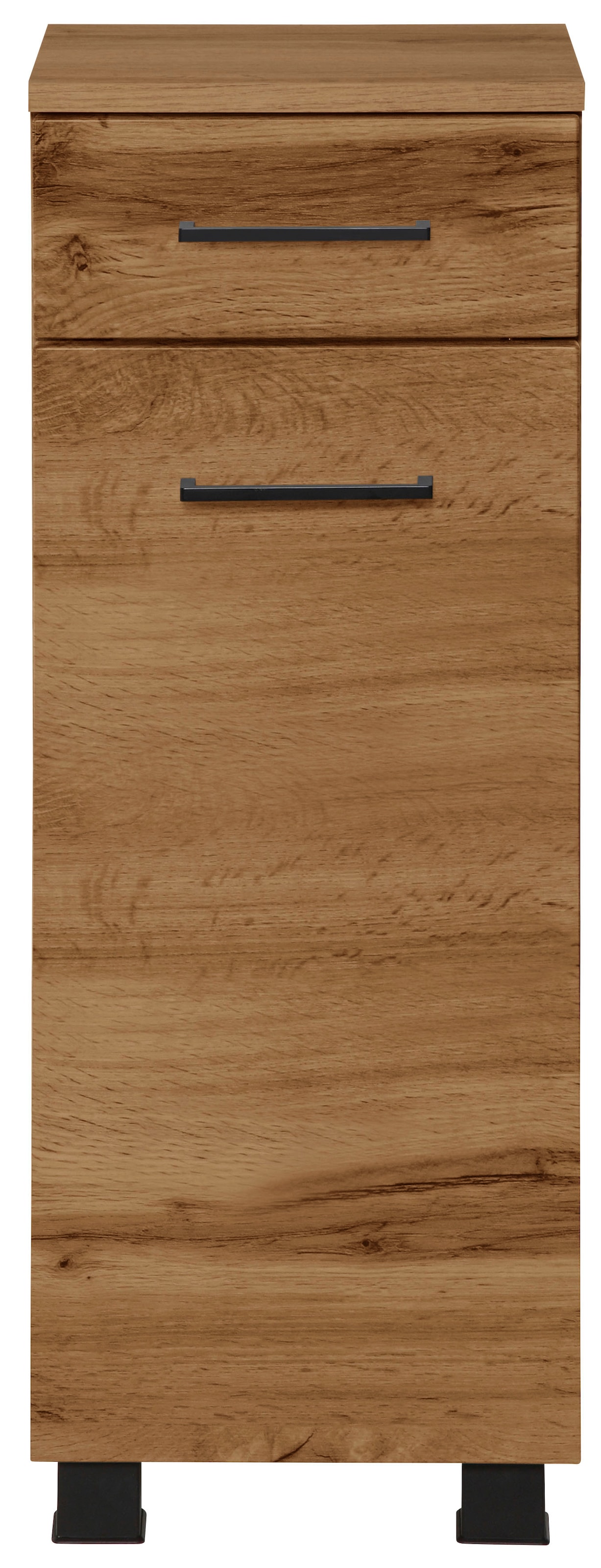 welltime Badmöbel-Set »Trento, Badezimmer-Set, Waschbeckenunterschrank, Hängeschrank«, (4 St.), Unterschrank, Waschbeckenunterschrank, Spiegelschrank, Aufbauleuchte