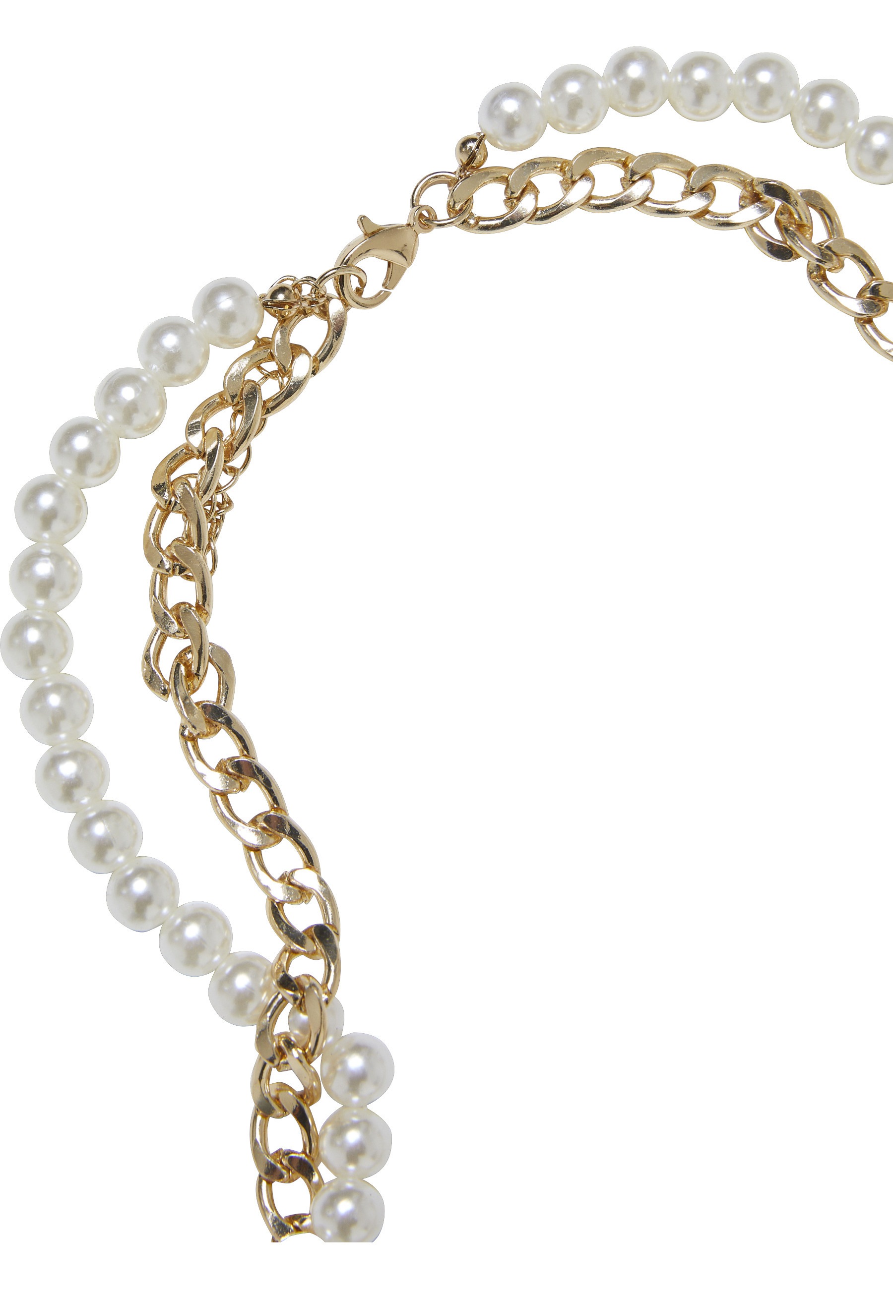 URBAN CLASSICS Edelstahlkette »Urban Classics Unisex Padlock Pearl Layering Necklace«
