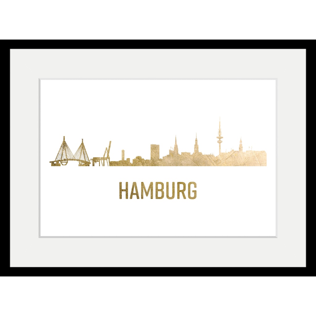 queence Bild »Hamburg Skyline GOLD«, Städte, (1 St.)