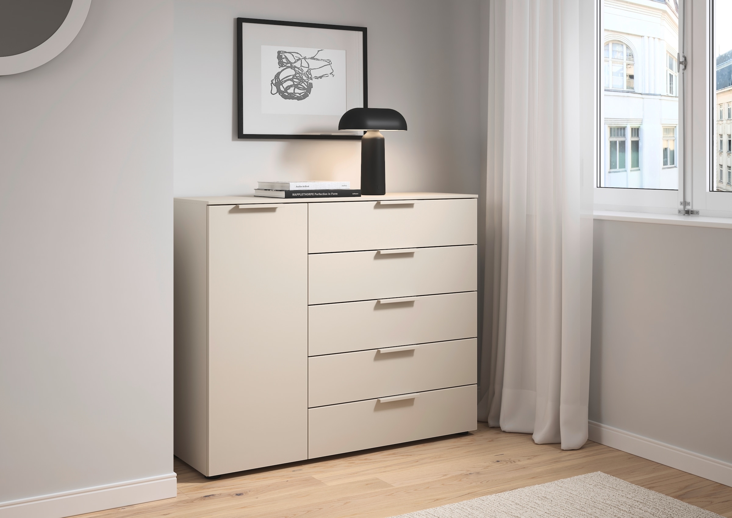 LeGer Home by Lena Gercke Kommode "Serina", mit 5 Schubkästen und 1 Tür sow günstig online kaufen