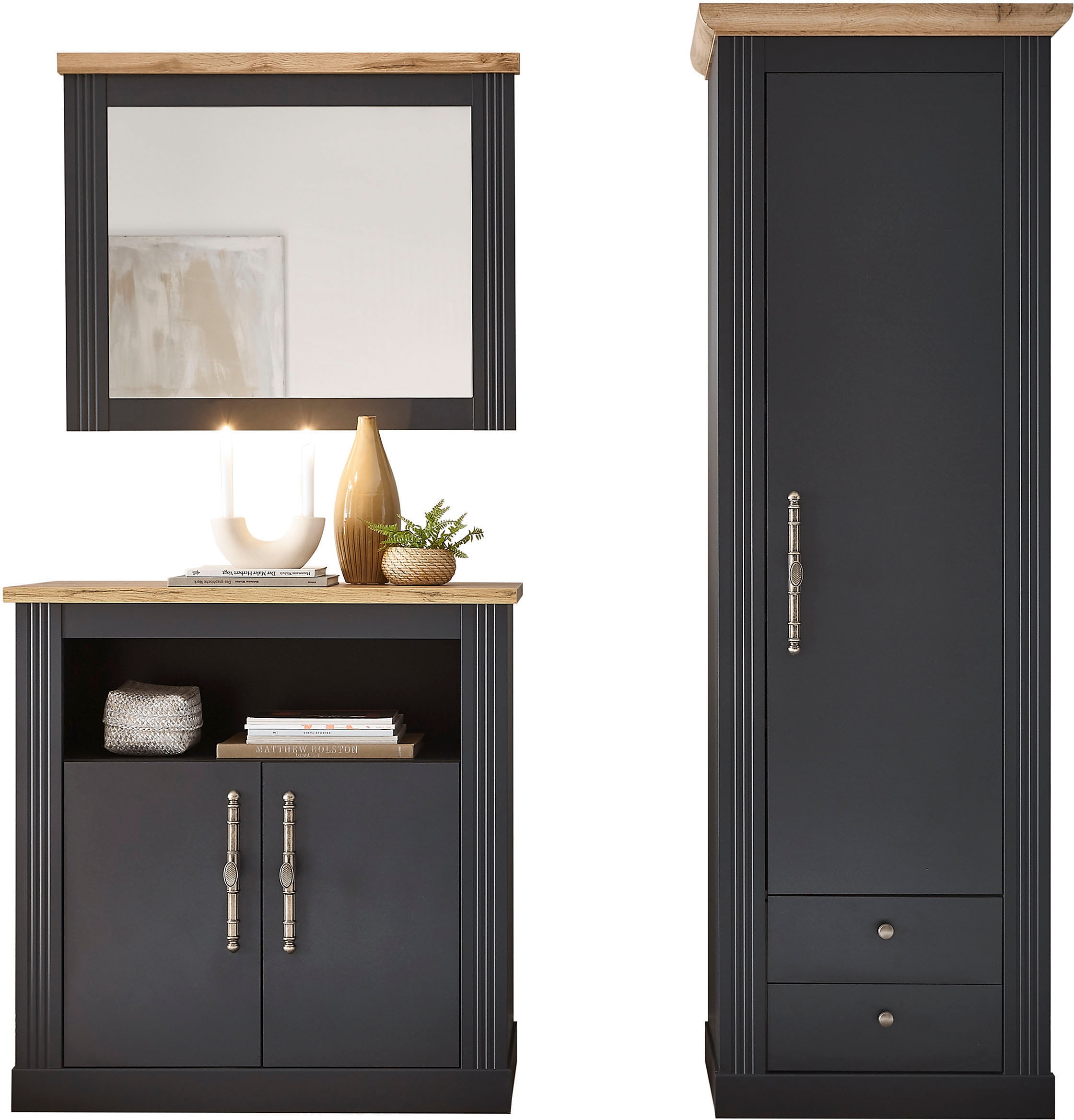 OTTO home Garderoben-Set "Westminster, Garderobe im Landhausstil, Komplettset mit viel Stauraum" 3 Stk. tlg.