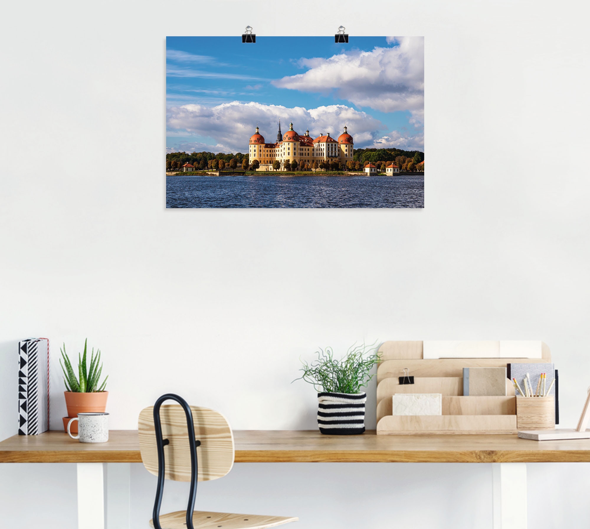 Artland Wandbild bestellen Poster St.), | BAUR »Schloss Sachsen«, Moritzburg Leinwandbild, als Wandaufkleber versch. Alubild, (1 oder in in Größen Gebäude