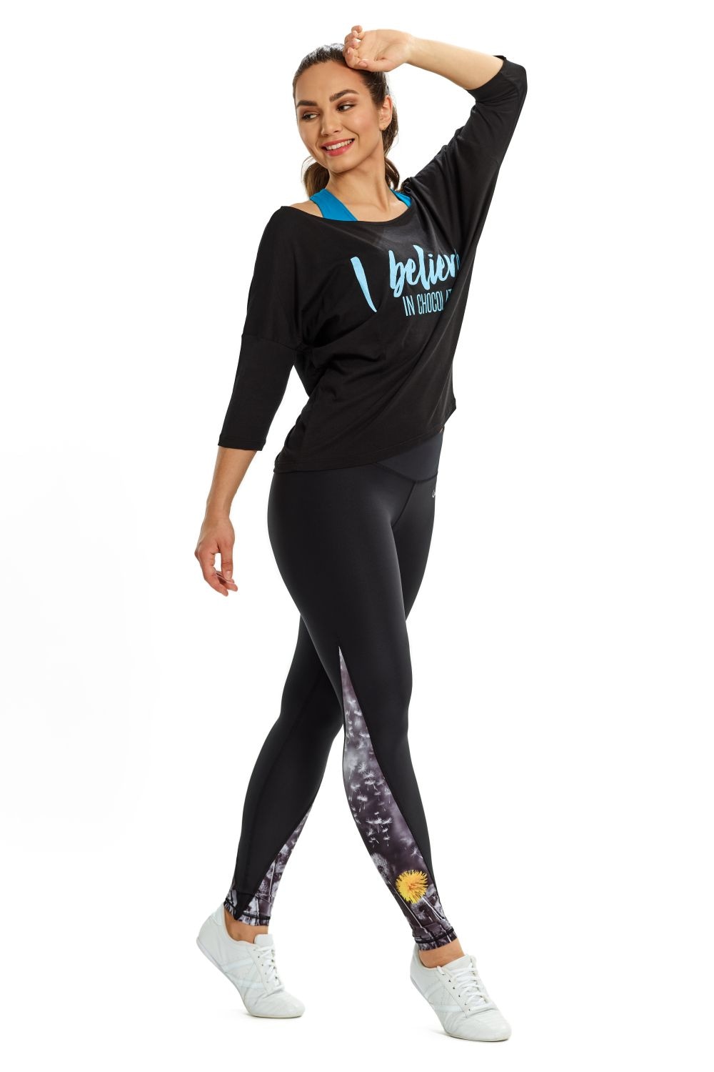 Winshape 3/4-Arm-Shirt »MCS001 ultra leicht«, mit Neon blauem Glitzer-Aufdruck
