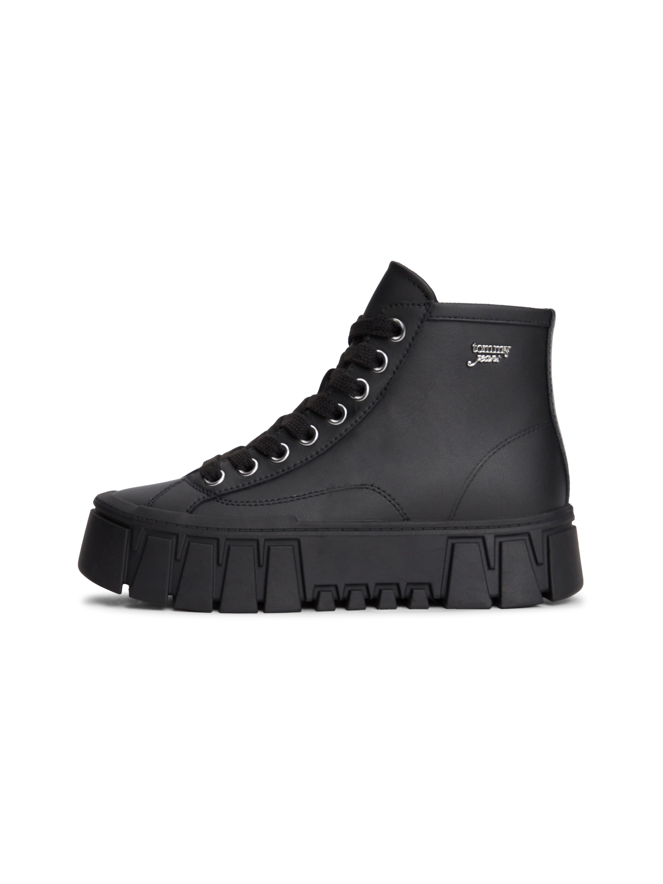 Tommy Jeans Plateausneaker »TJW PLATFORM SNEAKER LEATHER MC«  Schnürboots mit trendigem Charm
