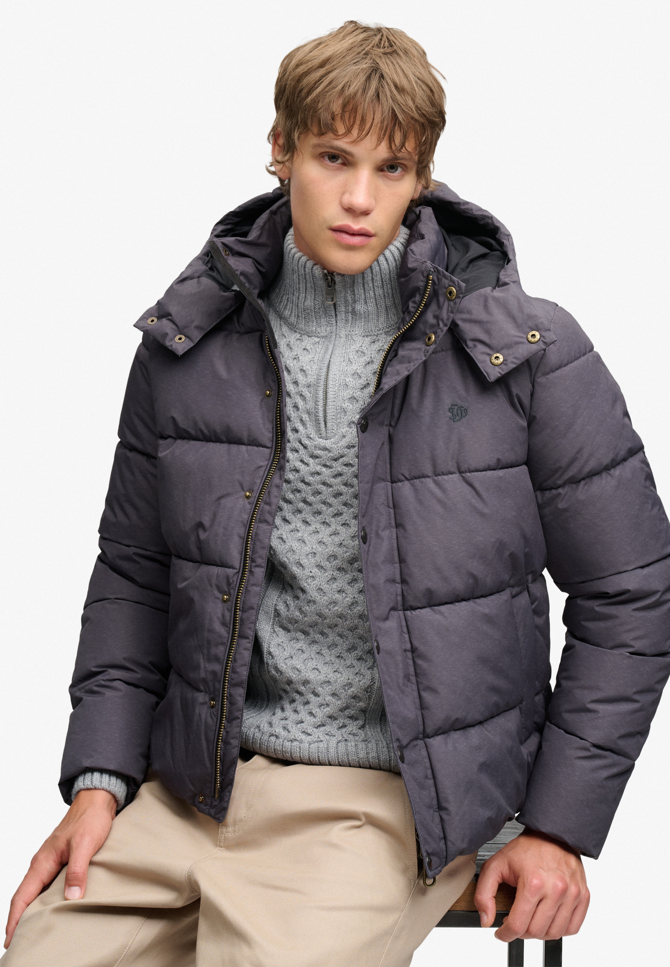 Superdry Steppjacke »PREMIUM HOOD PUFFER JKT« mit Kapuze Kunstfaser, relaxed fit