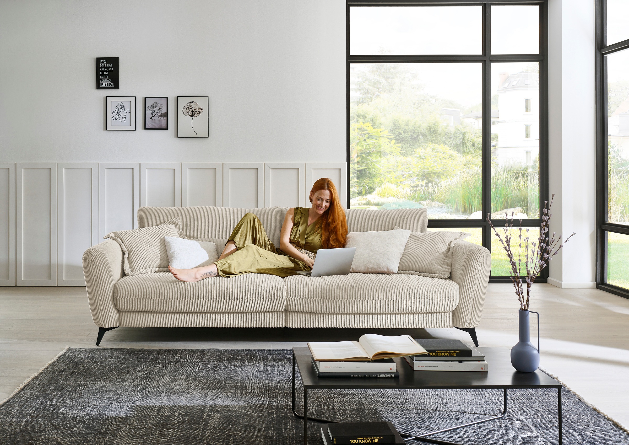 Die PlanBar Big-Sofa »MP-IN23149«, Kaltschaumpolsterung mit SoftSitz, Lose Rückenkissen