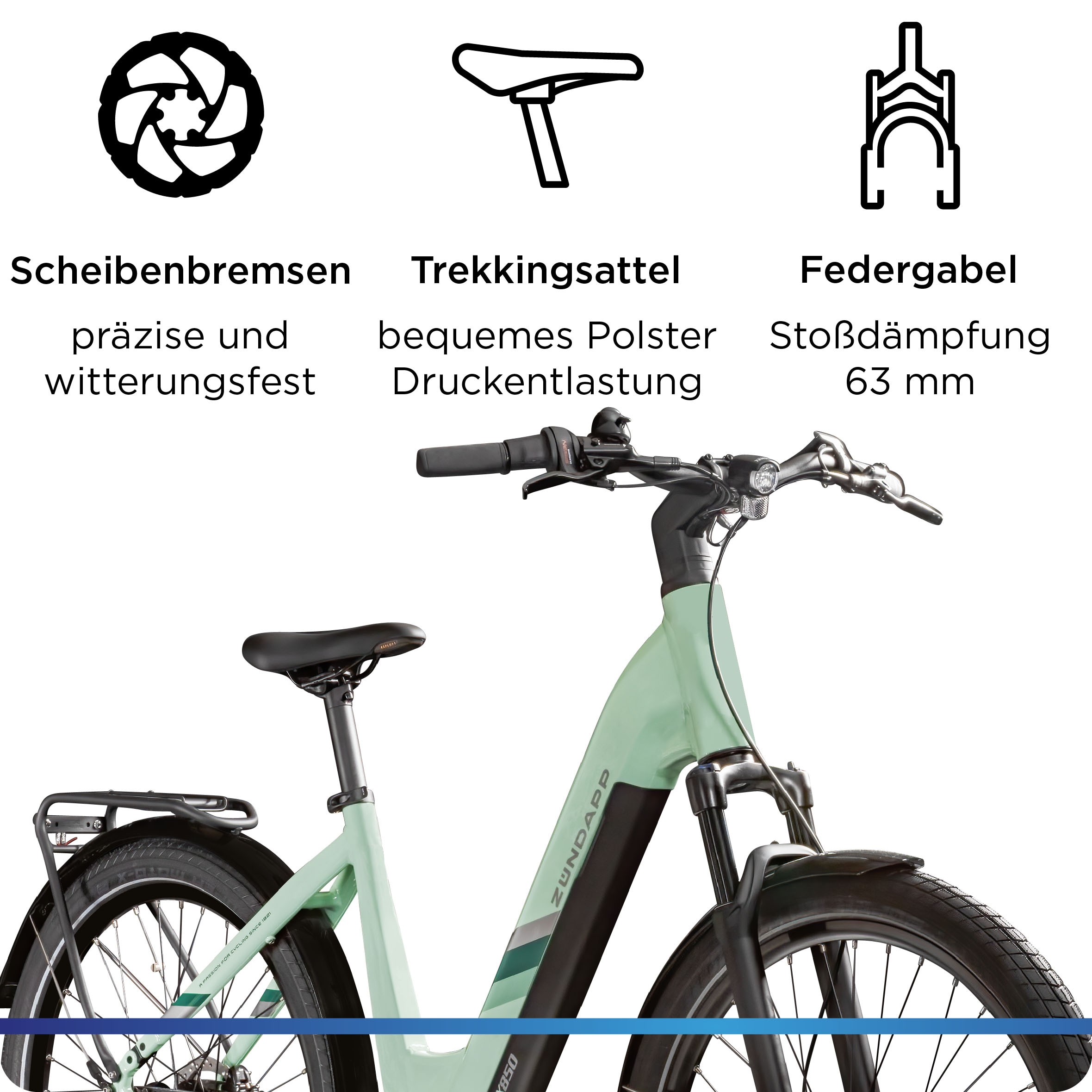 Zündapp »X850« 7 Gang Nabenschaltung Mittelmotor 250 W Pedelec, Elektrofahrrad für Damen und Herren