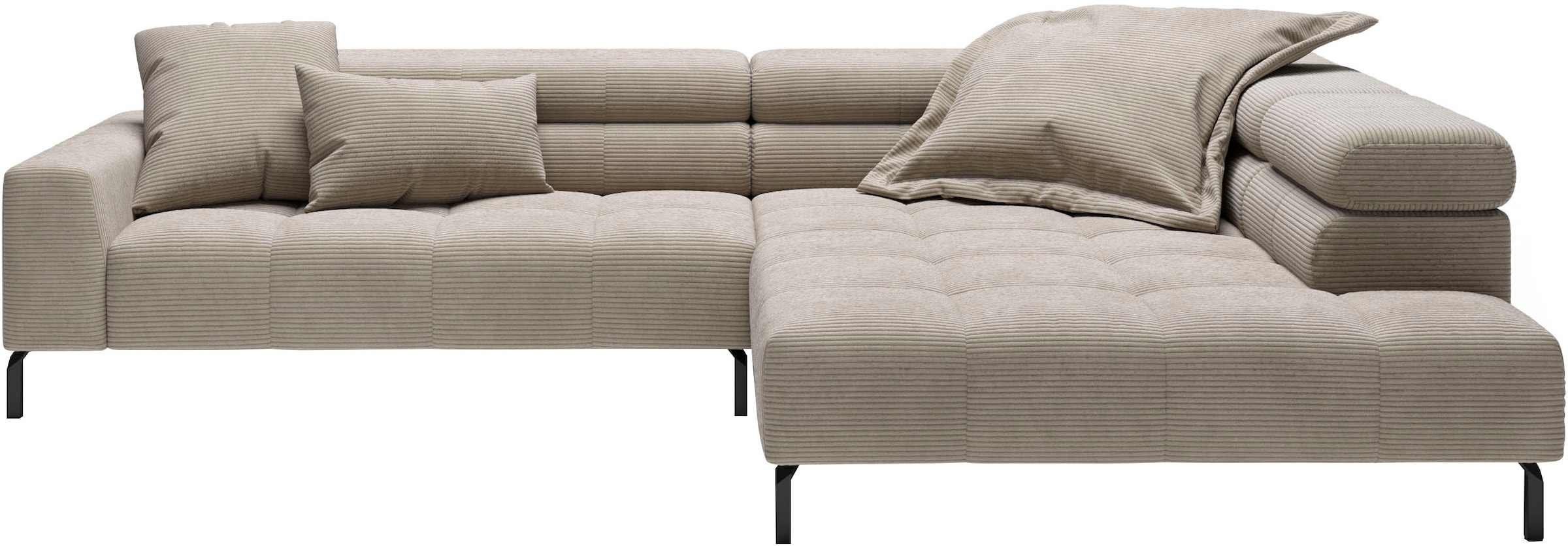 Home affaire Ecksofa "Claya, 311 cm breit, L-Form, inkl. Kopfteilverstellung" ohne elektrischen Sitzvorzug
