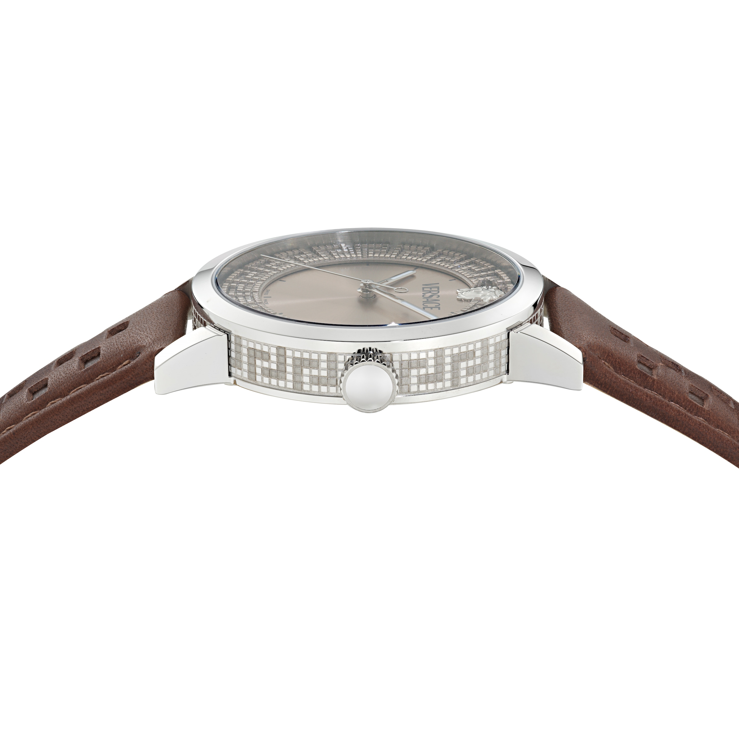 Versace Quarzuhr »ALBIREO« Armbanduhr, Damenuhr, Herrenuhr, Swiss Made, Lederarmband, analog