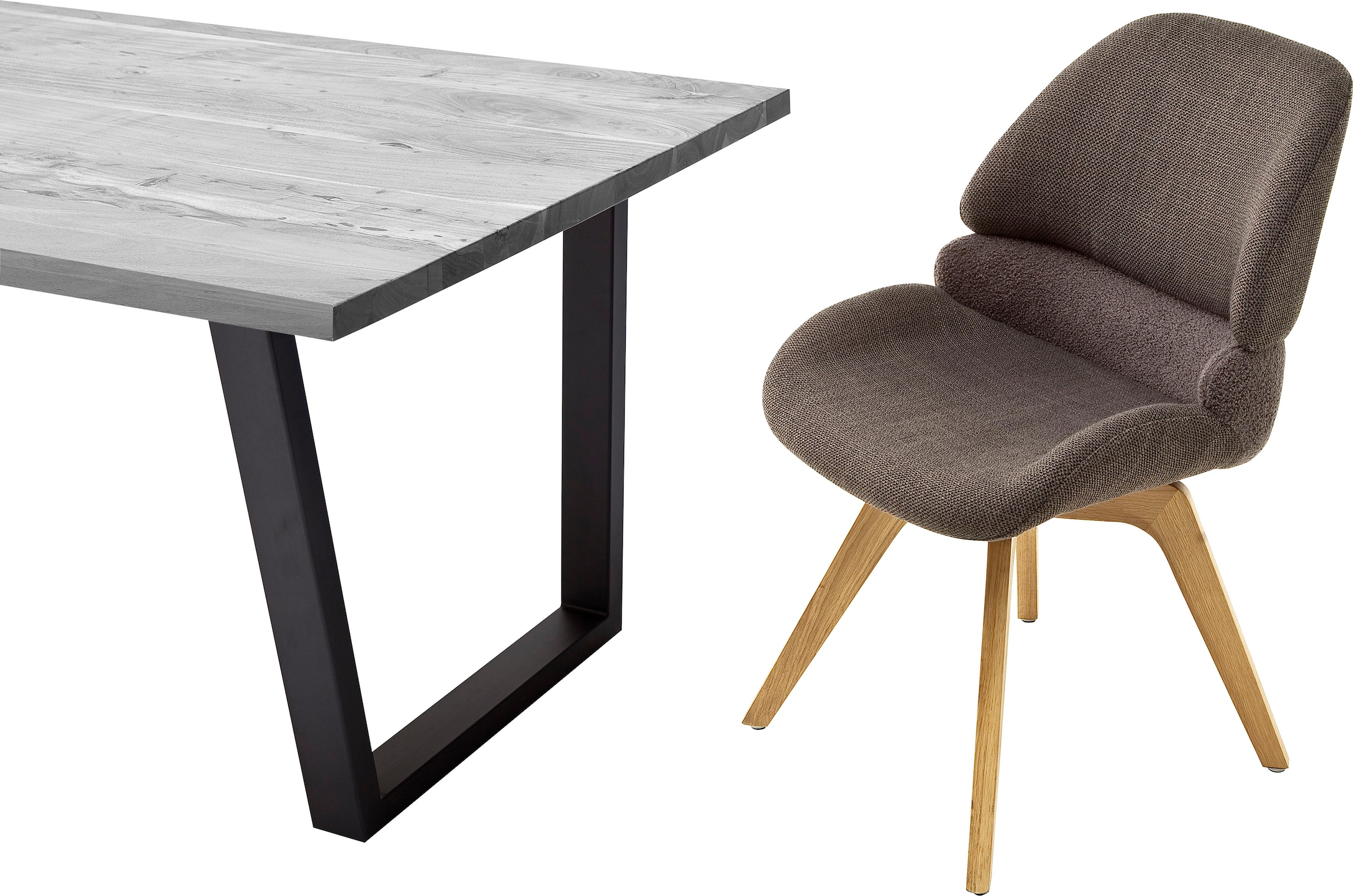 MCA furniture Esszimmerstuhl »Henderson«, (Set), 2 St., 180° drehbar mit Nivellierung, mit Feinflor Absetzung, bis 120 kg