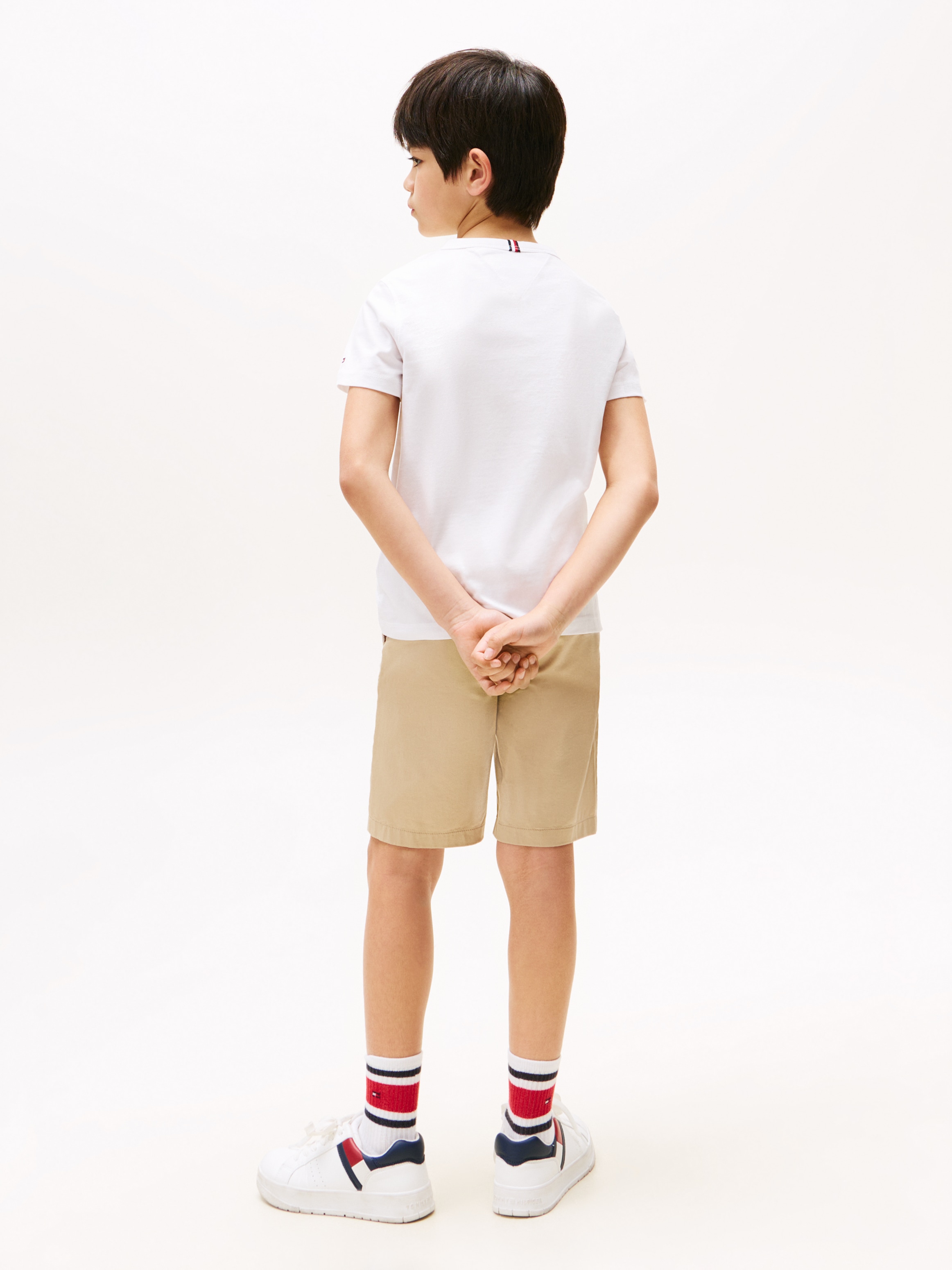 Tommy Hilfiger T-Shirt »CURVED HILFIGER GRAPHIC TEE SS«, für Kinder bis 16 Jahre, großer Logo-Print