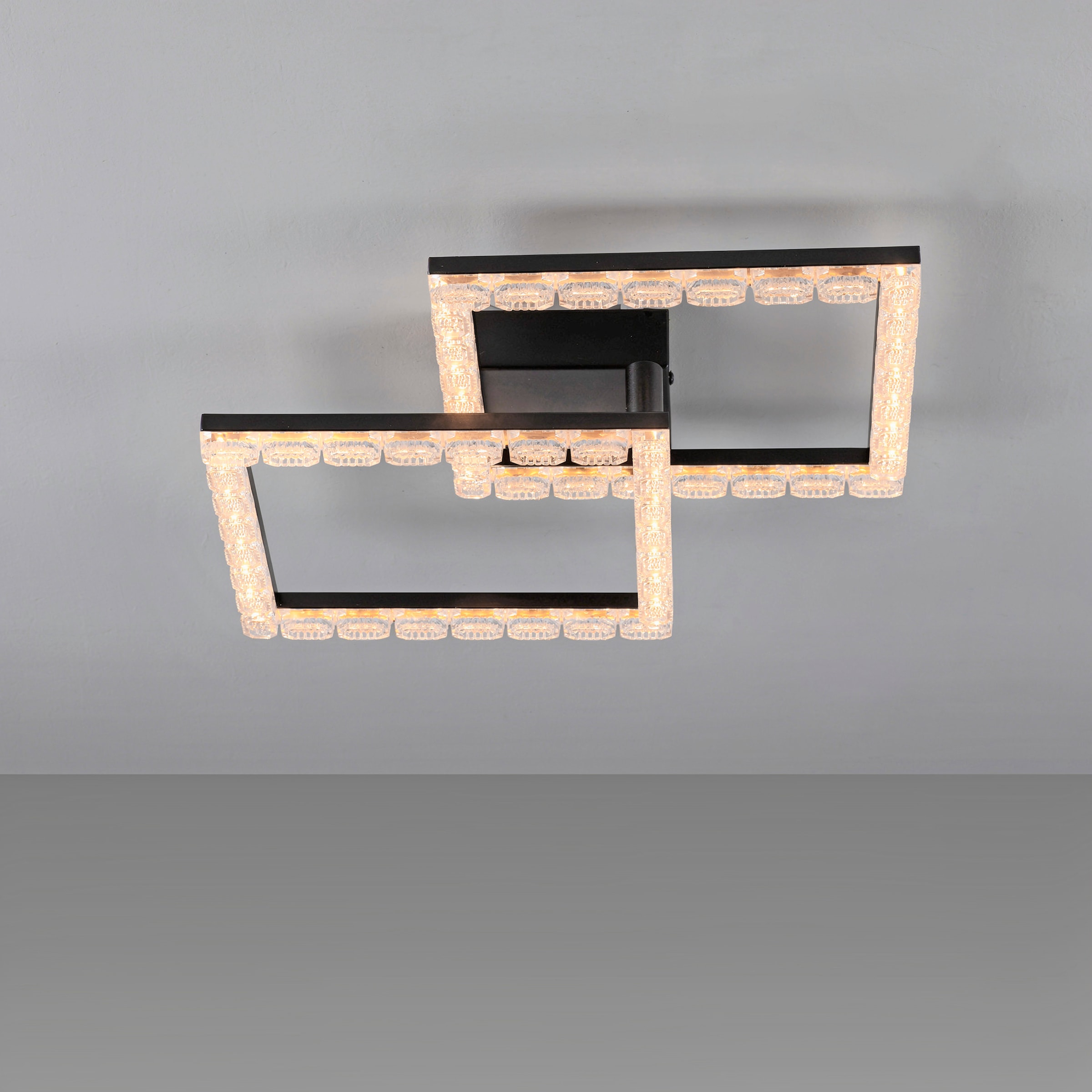 JUST LIGHT LED Deckenleuchte »GLITRA« LED-Board 1 Stk. Warmweiß Rahmen drehbar, 3000K Leuchtmittel, Kristallabdeckung