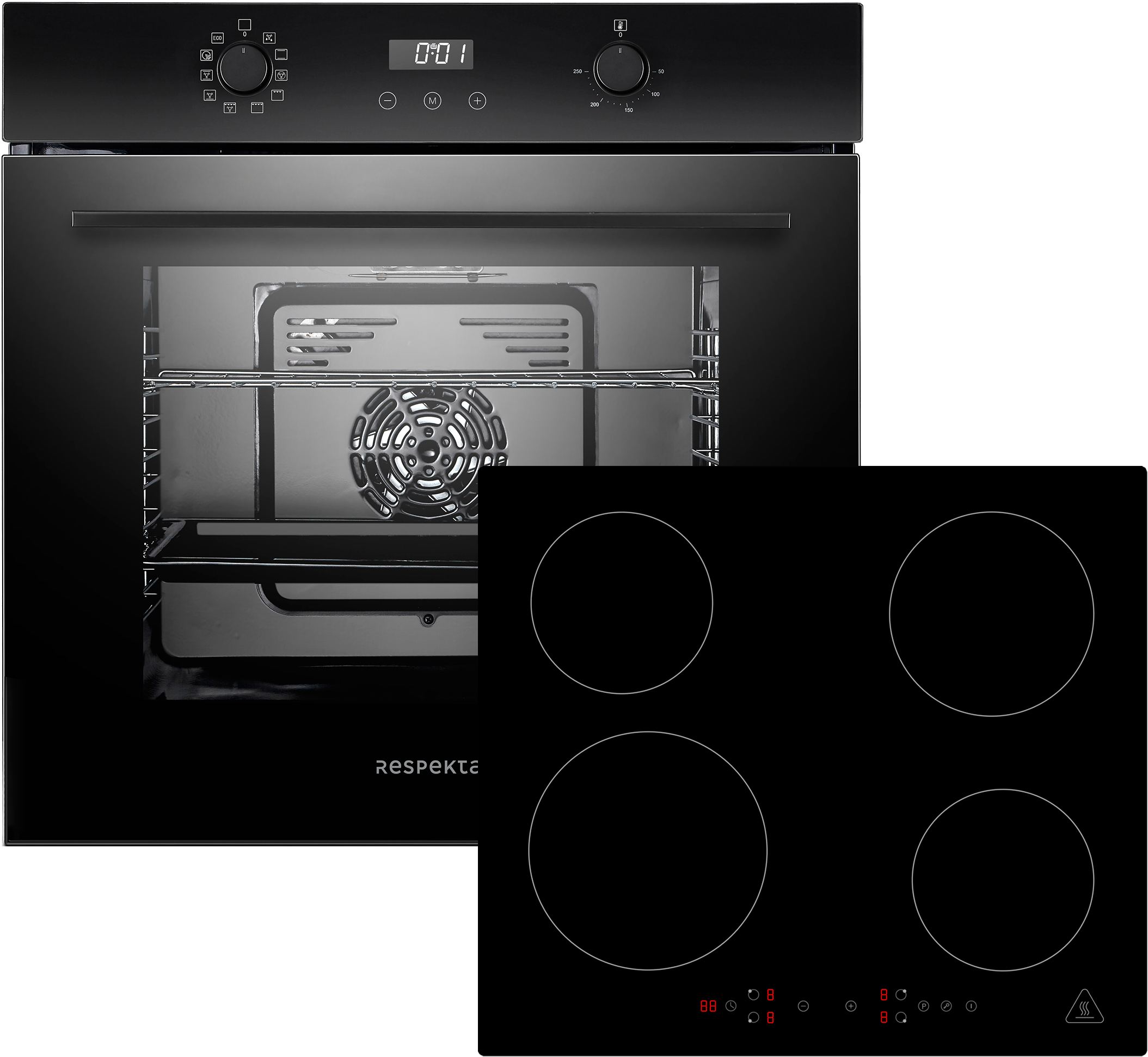 RESPEKTA Backofen-Set "Julius + Alex", schwarz, Herdsets
