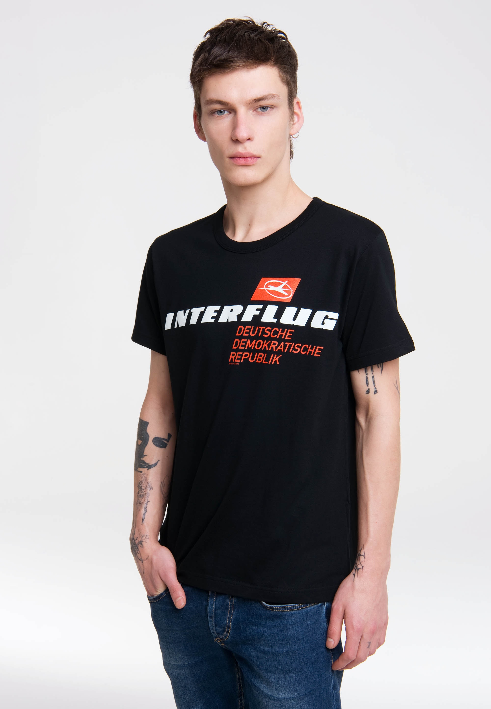 LOGOSHIRT T-Shirt "Interflug DDR", mit kontrastfarbenem Print günstig online kaufen