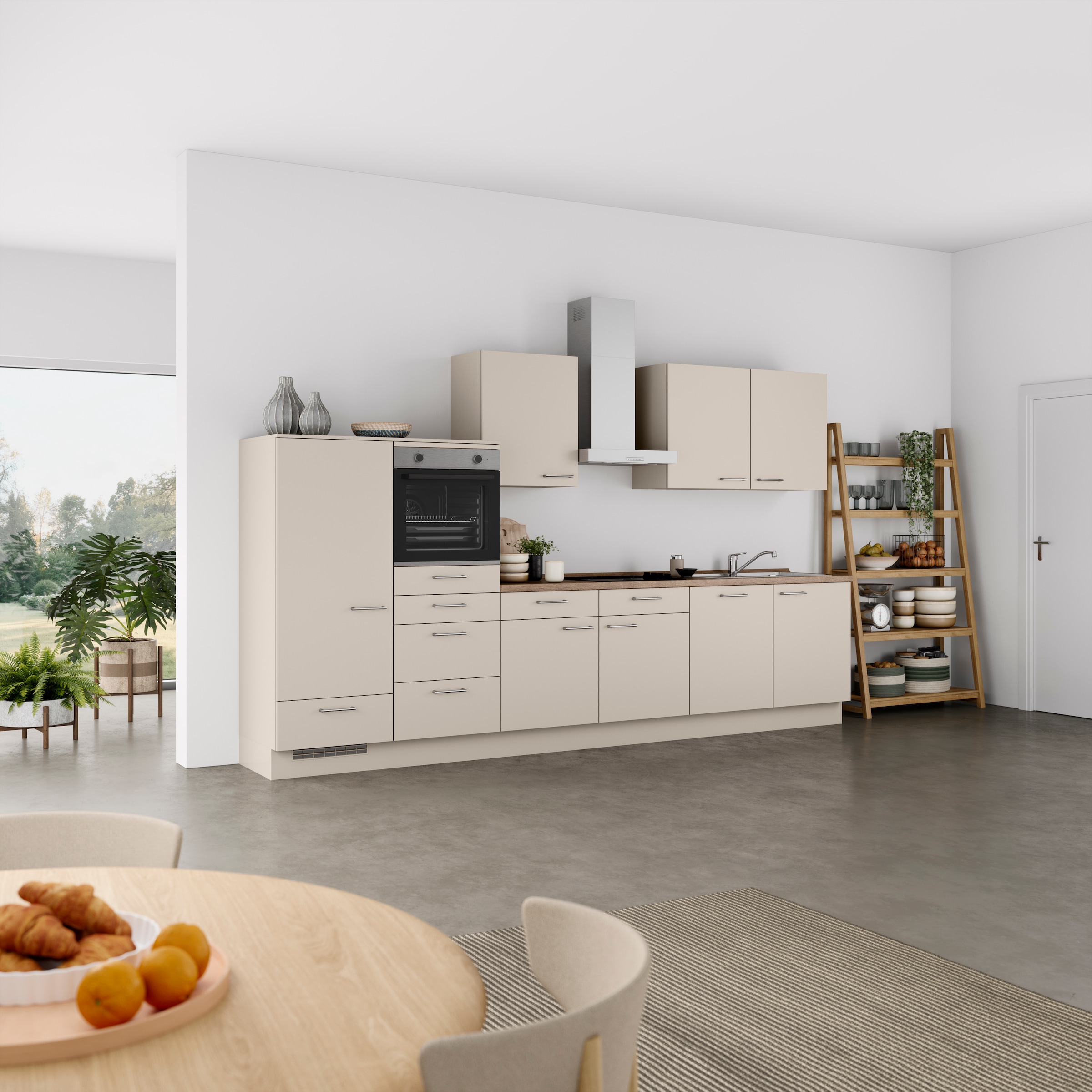 nobilia® Küchenzeile »"Laser I"«, vormontiert, Ausrichtung wählbar, Breite 360 cm, wahlw. mit E-Geräten