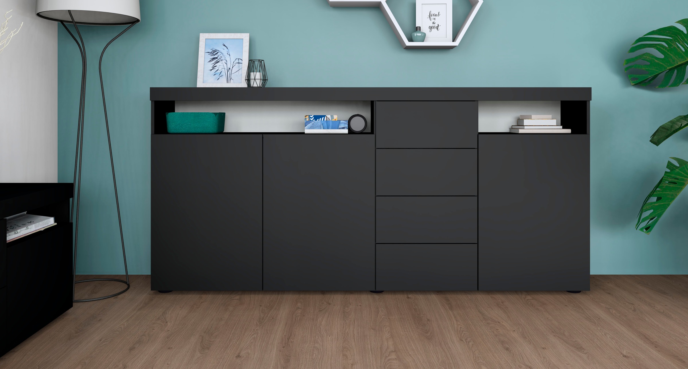 borchardt Möbel Highboard »Kapstadt«, Breite 200 cm | BAUR | Sideboards