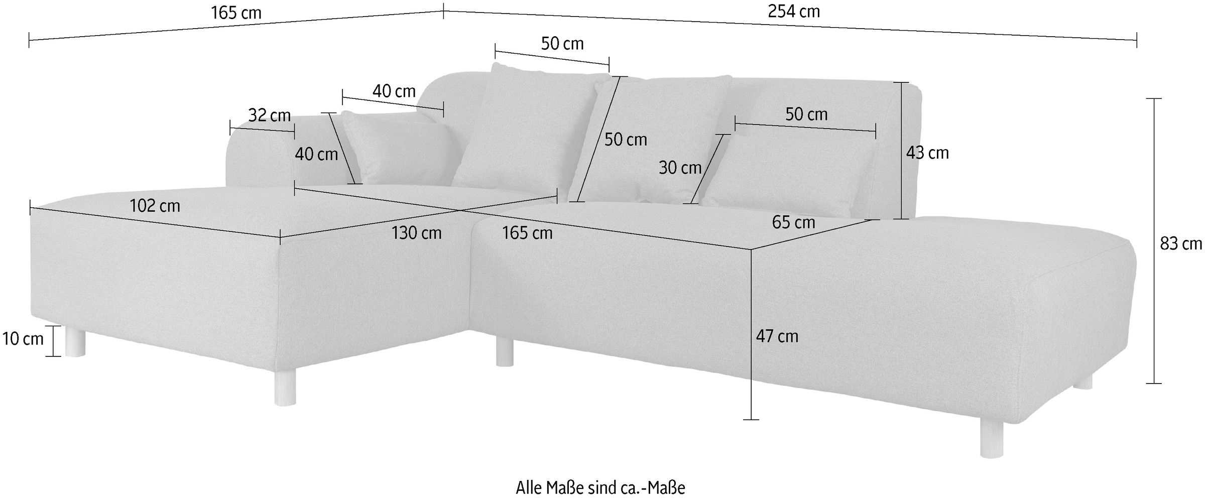 andas Ecksofa »Svennis L-Form«, incl. Zierkissen, in 2 Bezugsvarianten