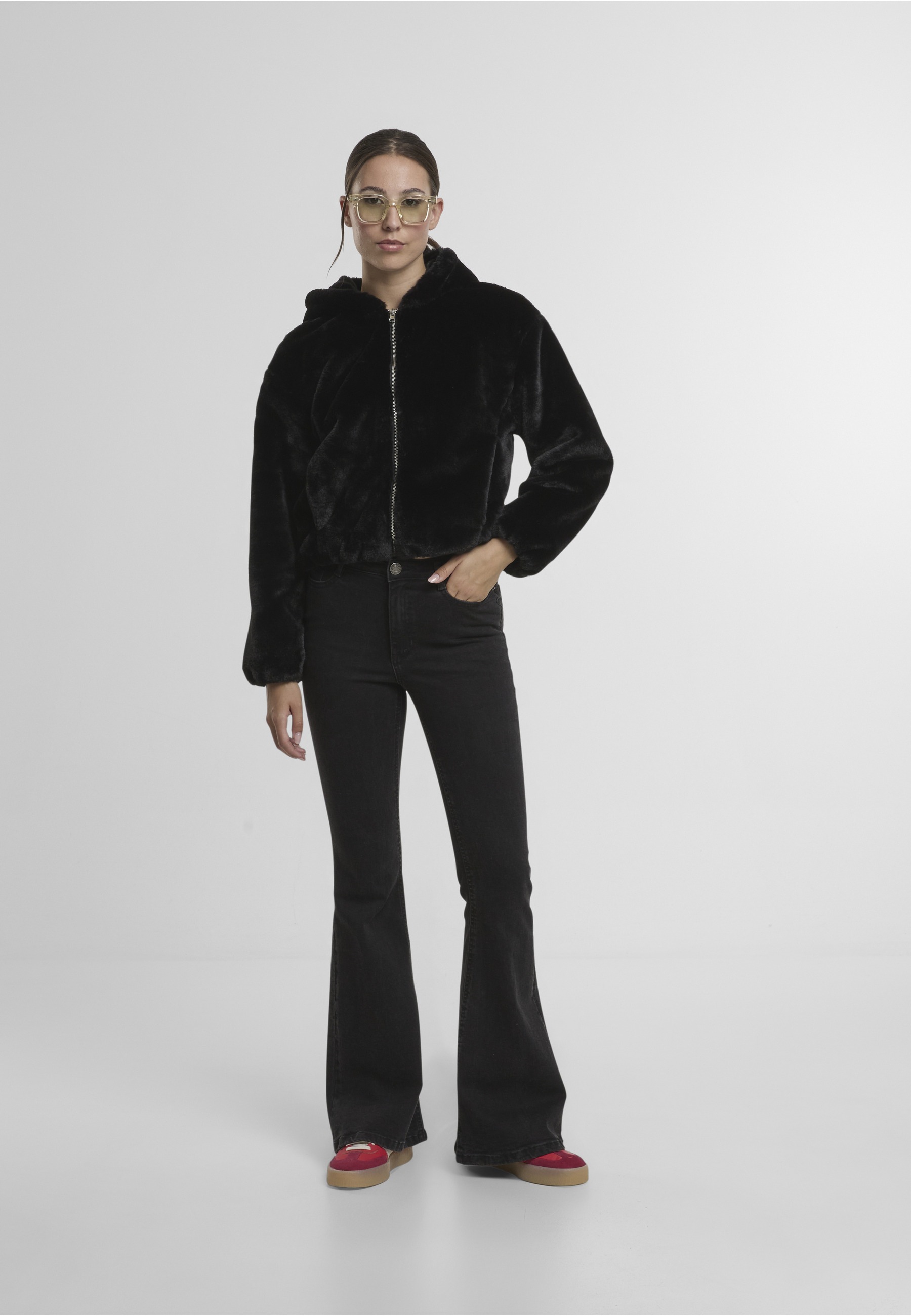 URBAN CLASSICS Sweatjacke »Urban Classics Ladies Full Zip Faux Fur Hoodie«