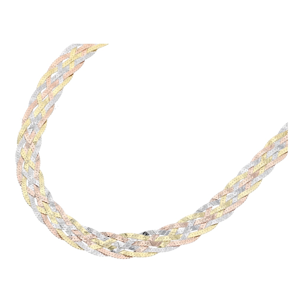 Smart Jewel Collier »Heringbonekette tricolor, Silber 925«