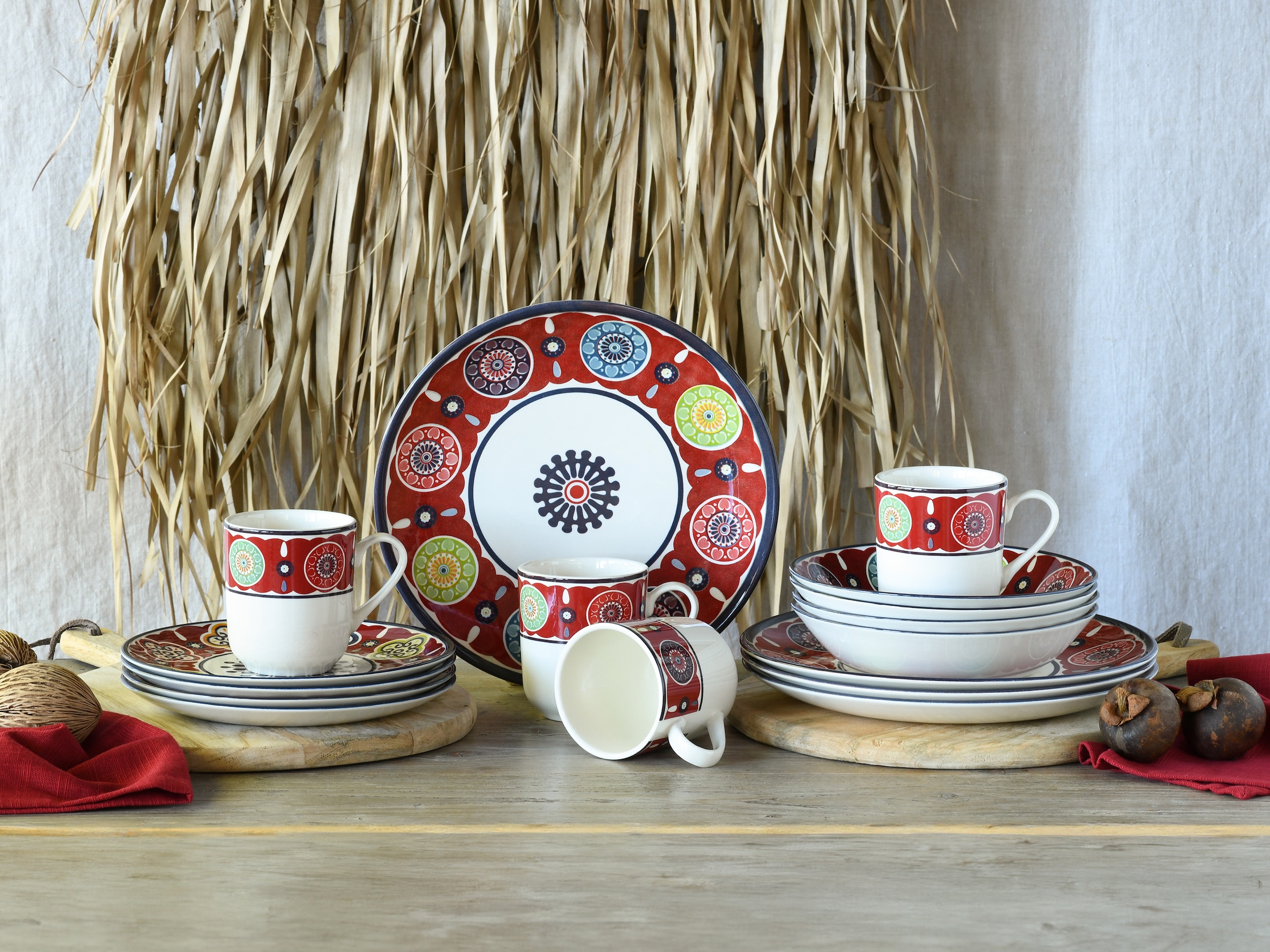 CreaTable Kombiservice »Sumaya, Kombi-Service 16-tlg«, (Set, 16 tlg.), Mandala Motive