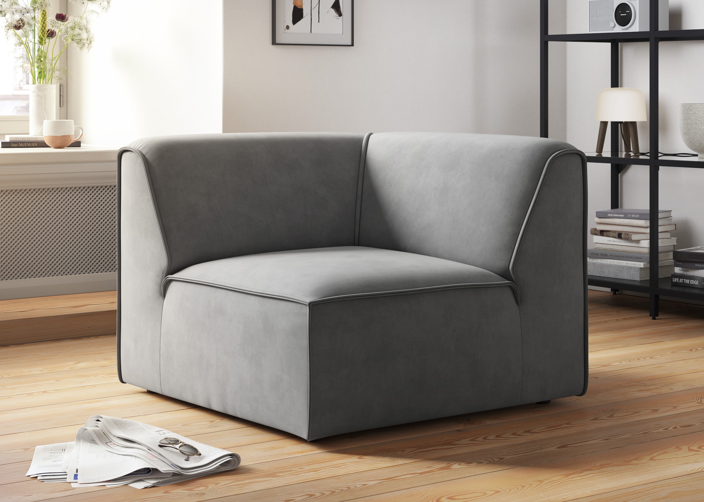 RAUM.ID Sofa-Eckelement »Merid, Sofaelement, Maße B/T/H: 97/97/46 cm«, als Modul oder separat verwendbar, für individuelle Zusammenstellung