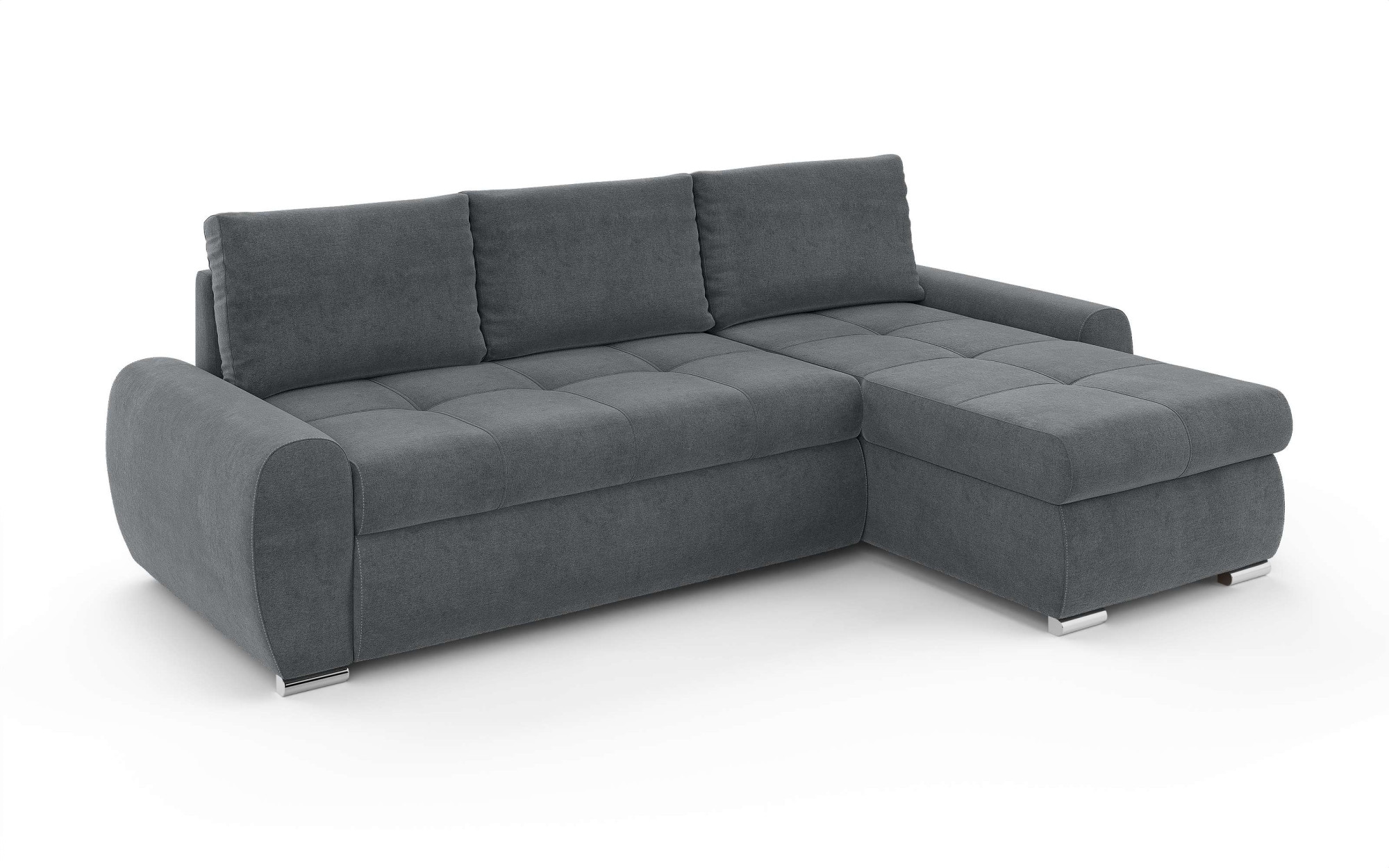 INOSIGN Ecksofa »HAVERHILL Schlafsofa mit Bettkasten, Maße B/H/T: 237/89/166 cm«, L-Form mit Recamiere links oder rechts bestellbar, Wellenunterfederung